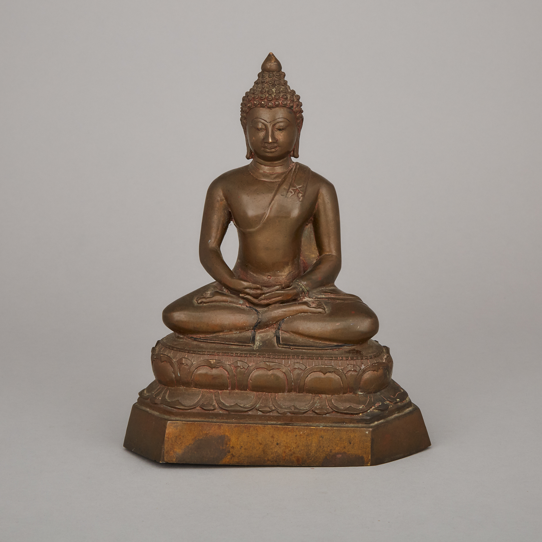 A Thai Bronze Seated Buddha, Early 20th Century