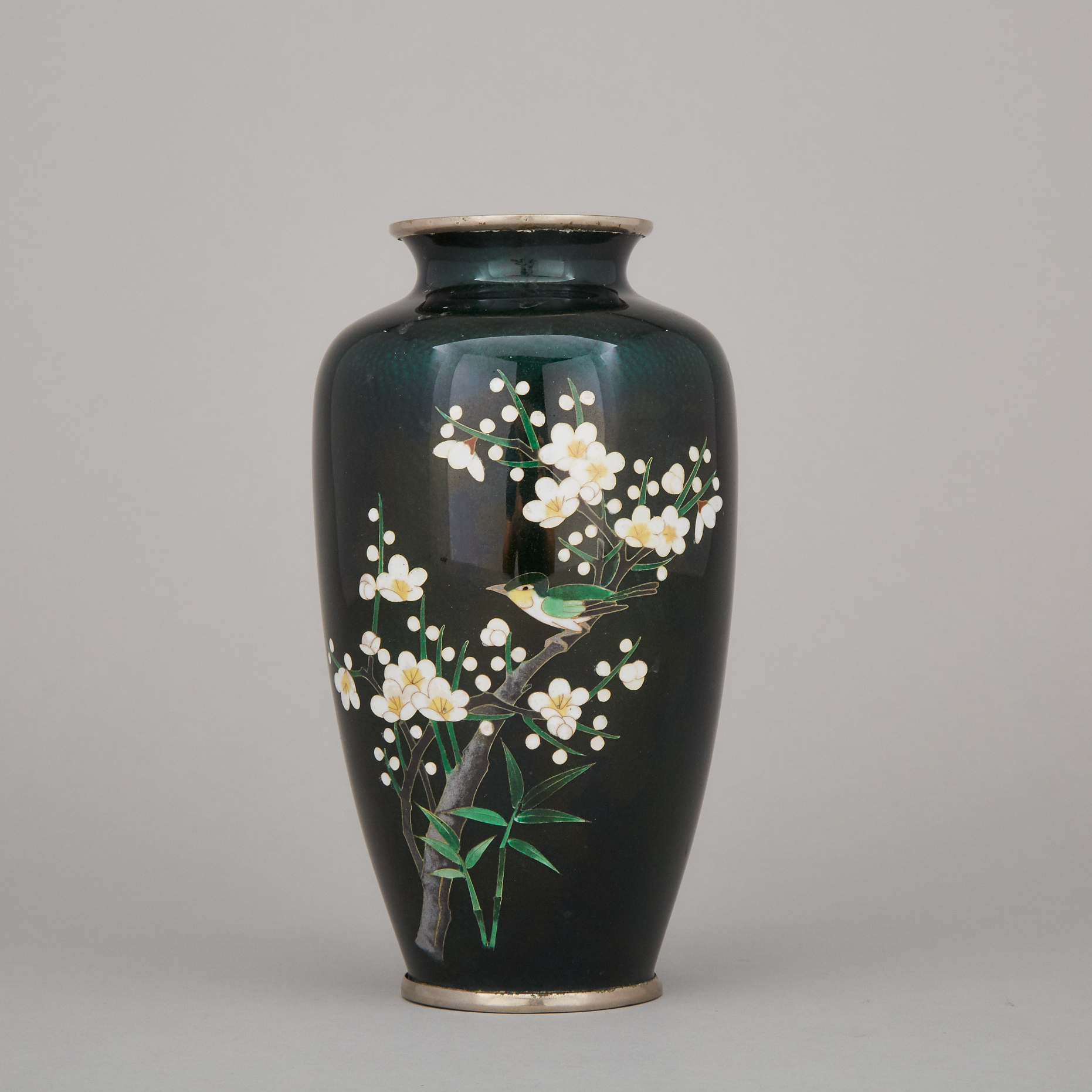 A Green Ground Cloisonné Vase