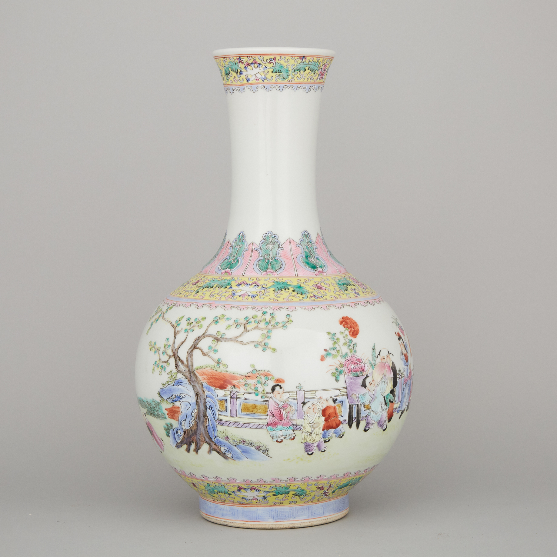 A Famille Rose Bottle Vase, Guangxu Mark