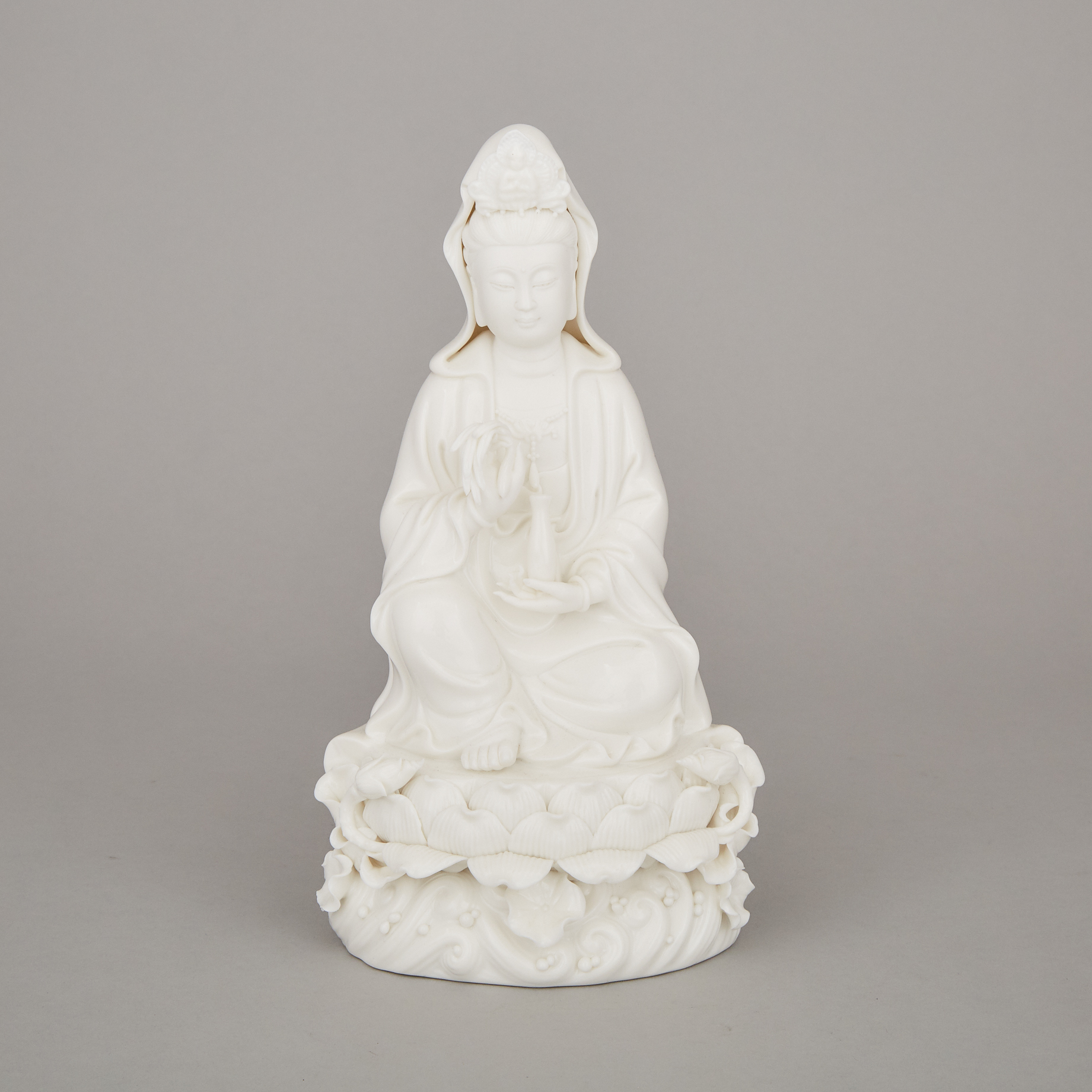 A Blanc de Chine Figure of Guanyin