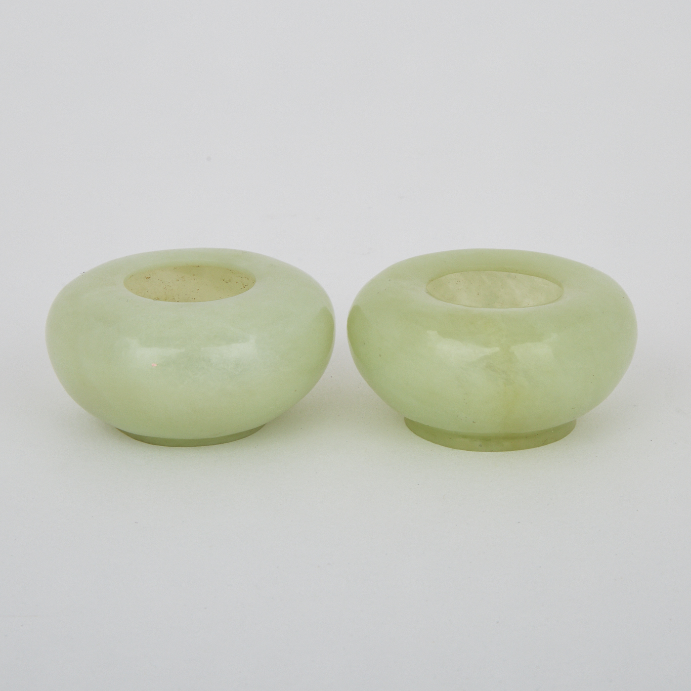 A Pair of Hardstone Carved Miniature Basins