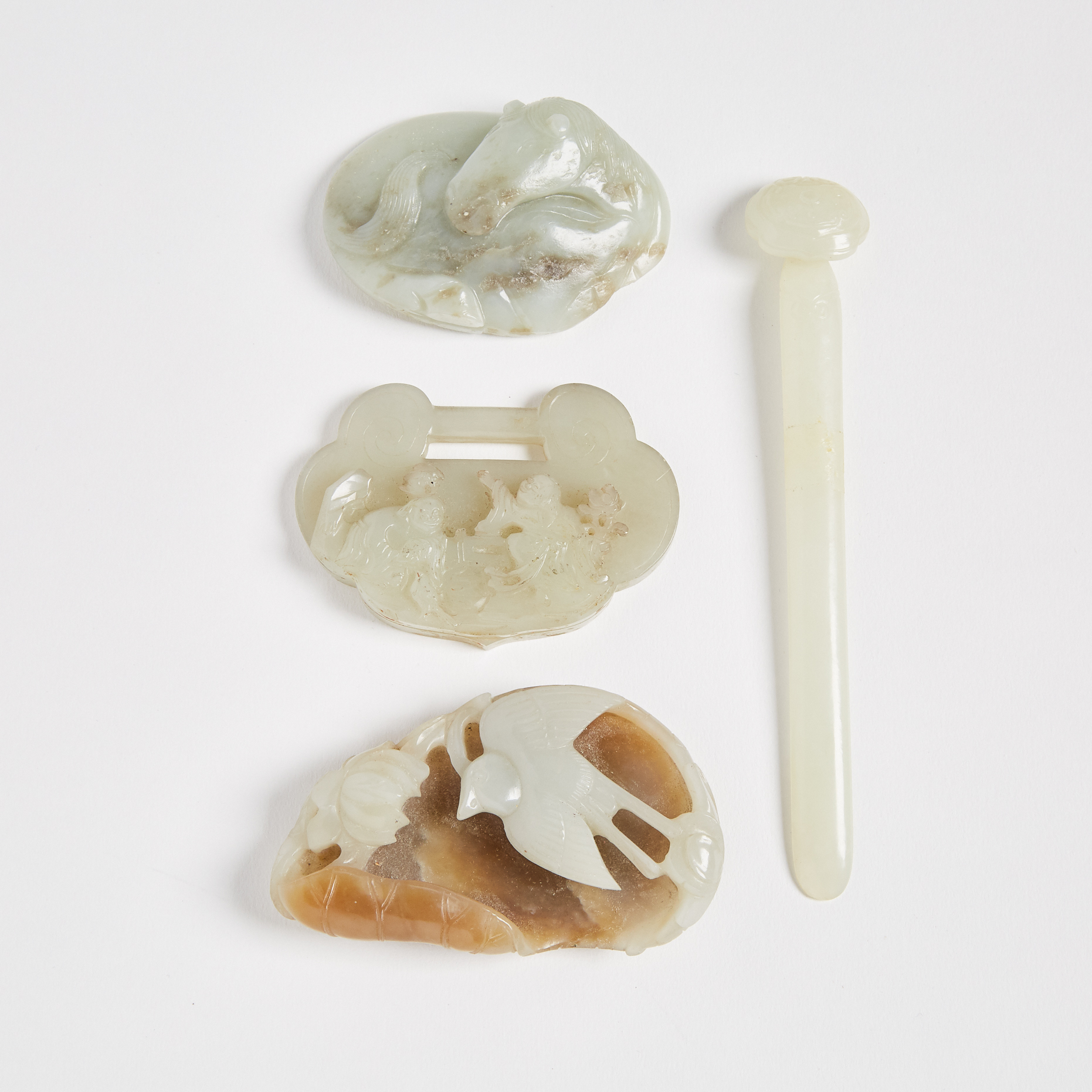 A Group of Four Jade Carved Items