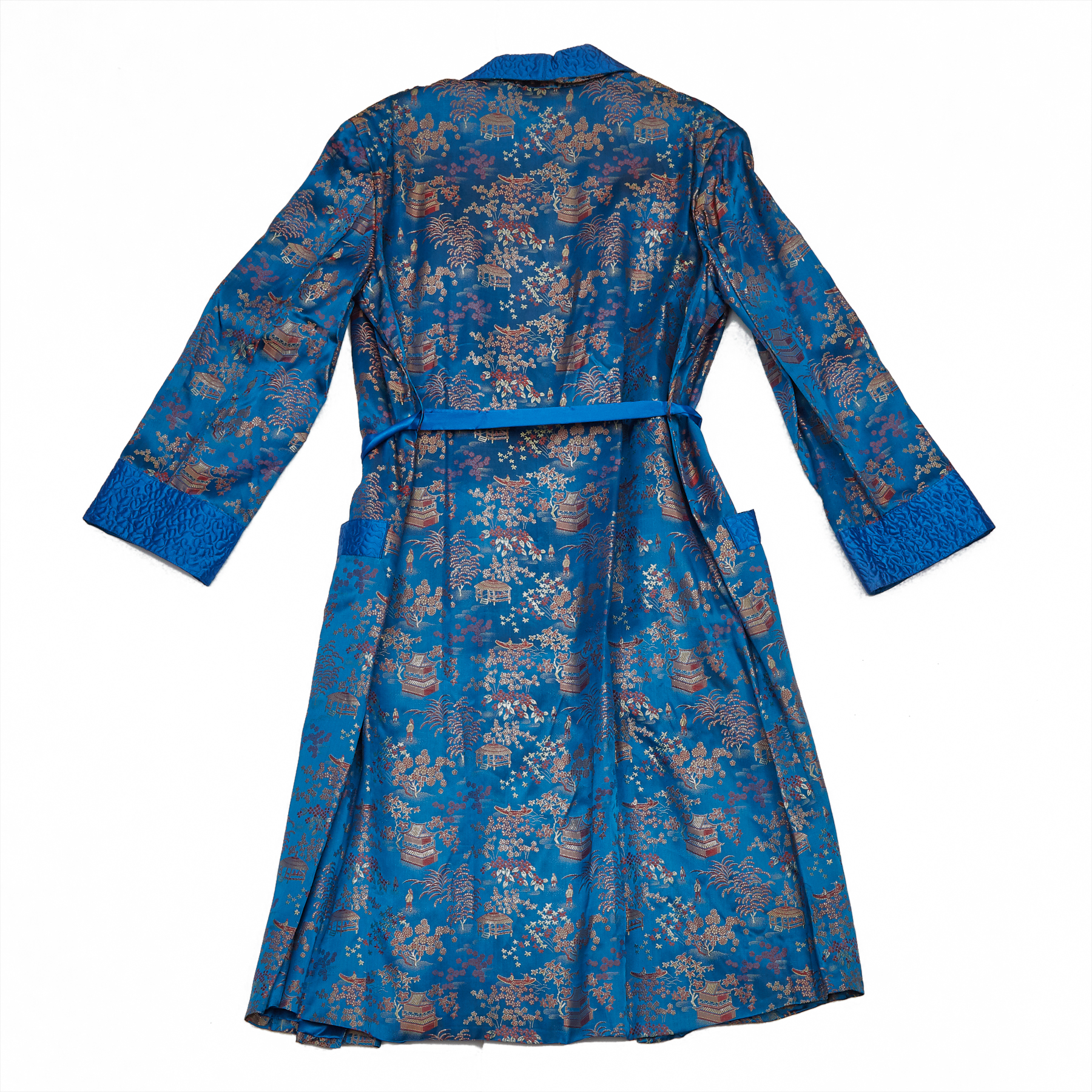 A Blue-Ground Silk Robe, Mid-20th Century