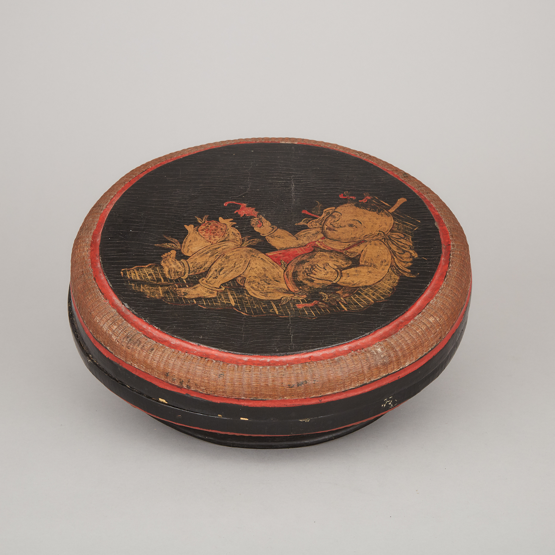 A Circular Lacquer Box, 19th Century