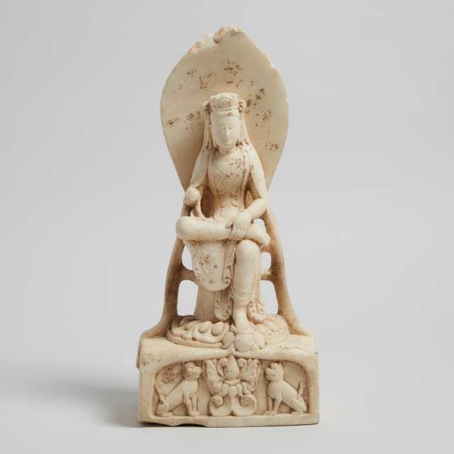 A Marble Statue of a Meditating Bodhisattva
