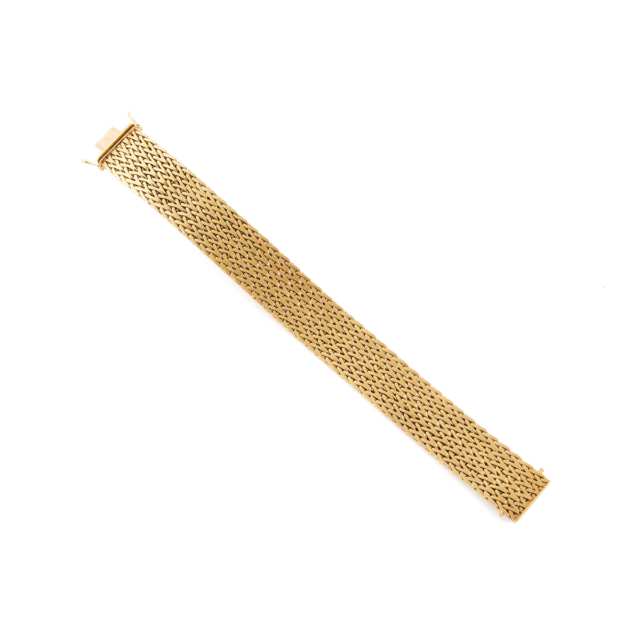18k Yellow Gold Woven Strap Bracelet