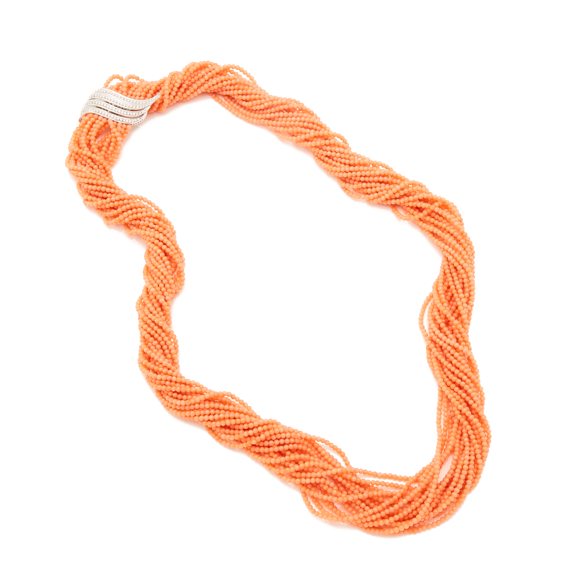 18 Strand Coral Bead Necklace