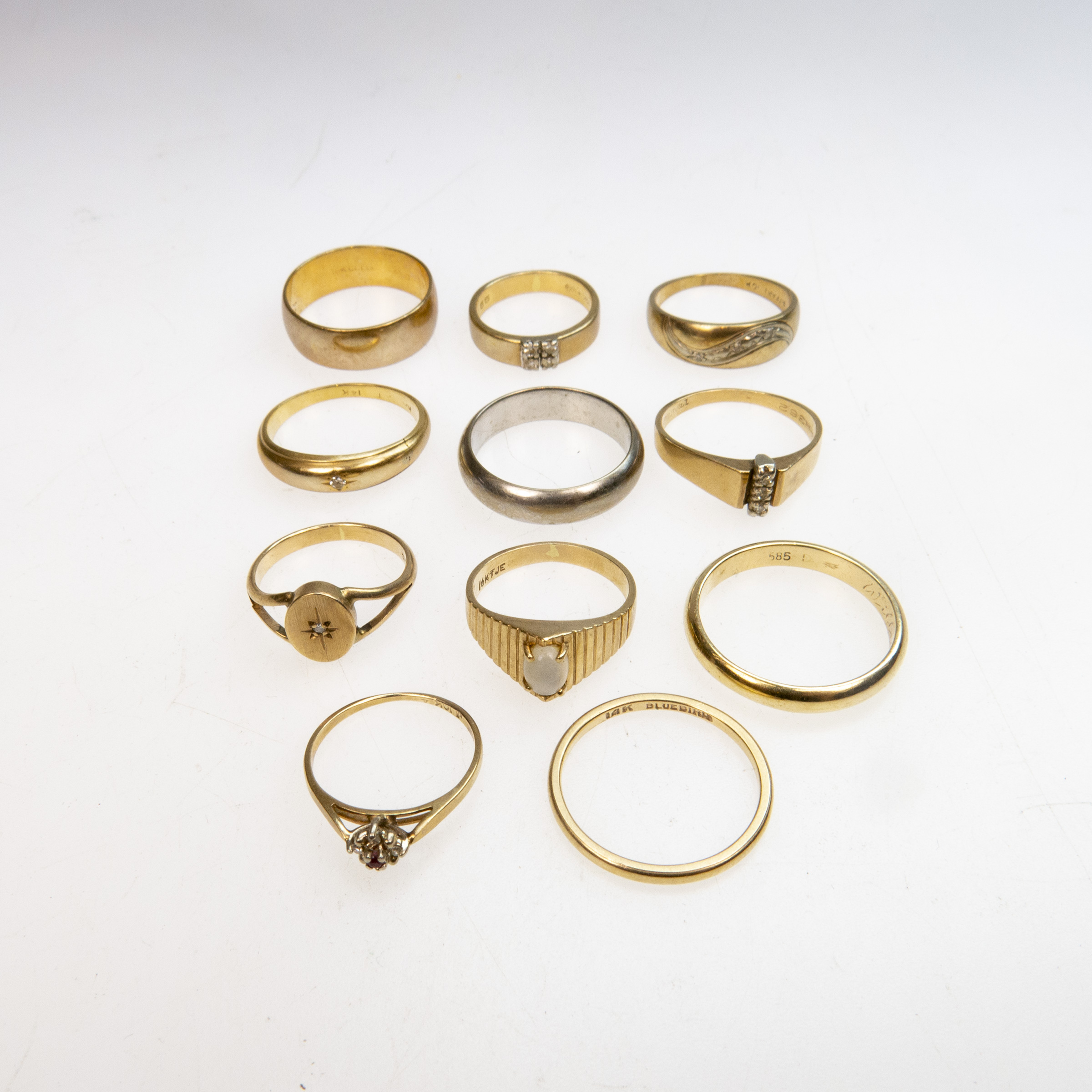 3 x 14k & 8 x 10k Gold Rings and Bands