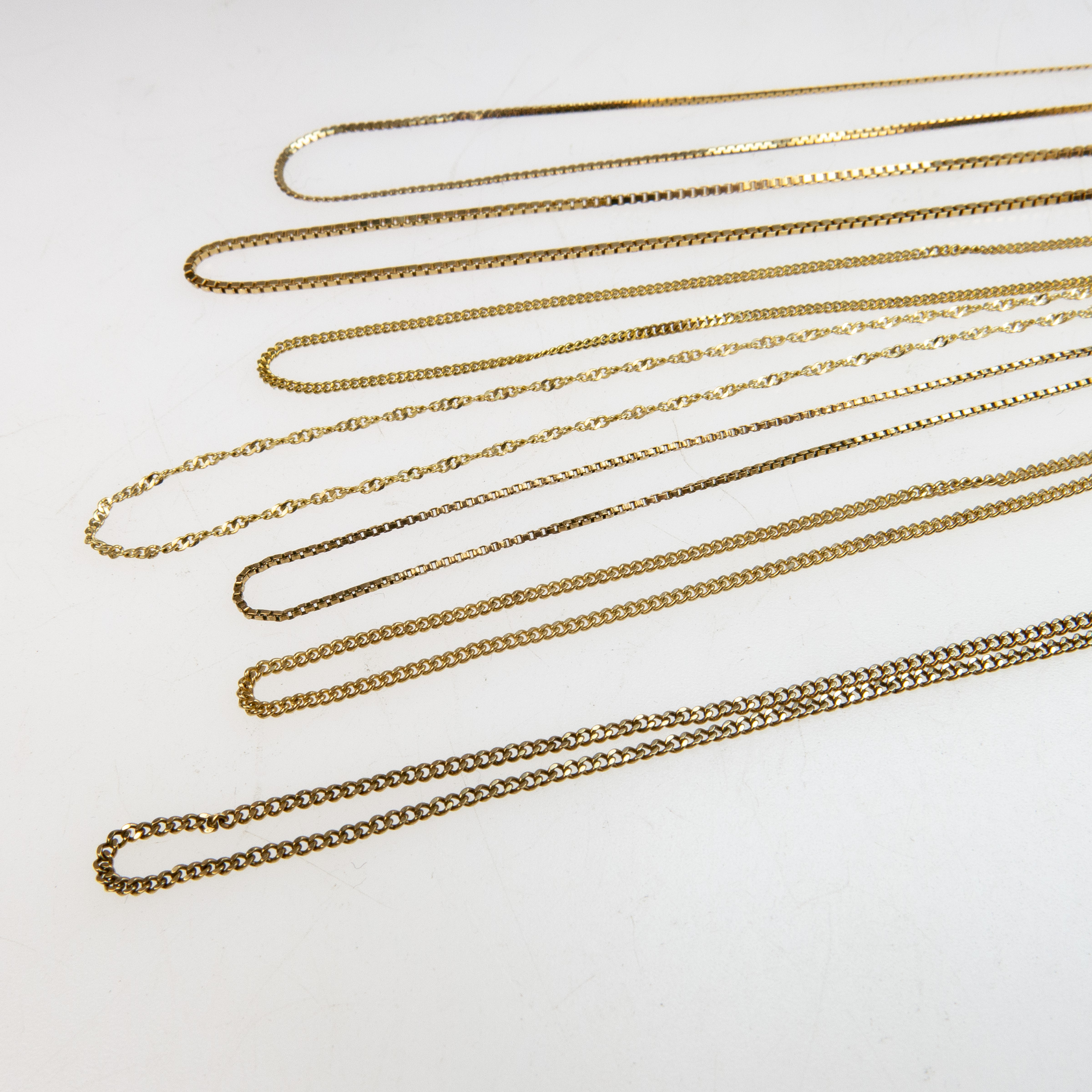7 x 10k Yellow Gold Chains