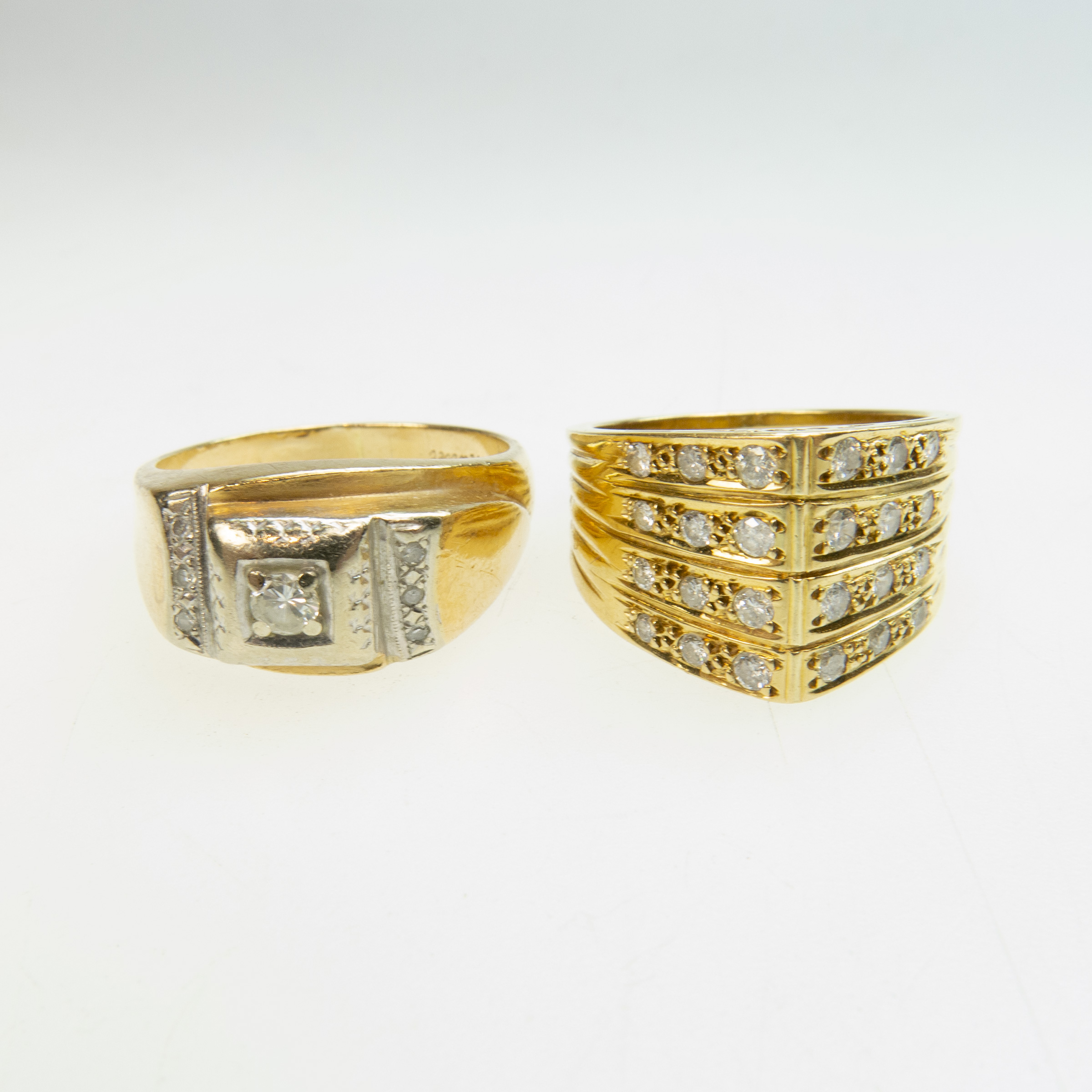 1 x 18k and 1 x 14k Yellow Gold Rings