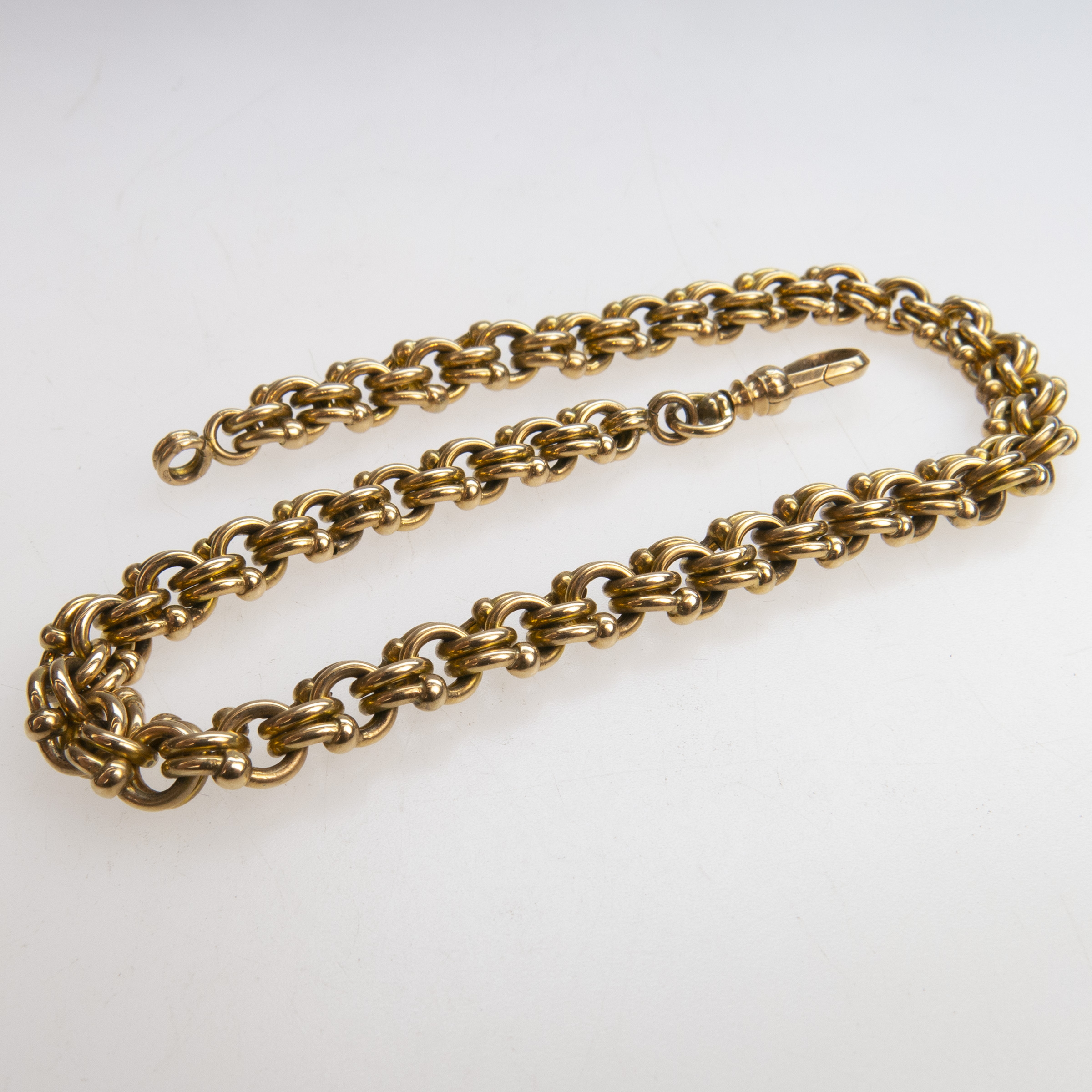 Austro-Hungarian 14k Yellow Gold Double Link Watch Chain