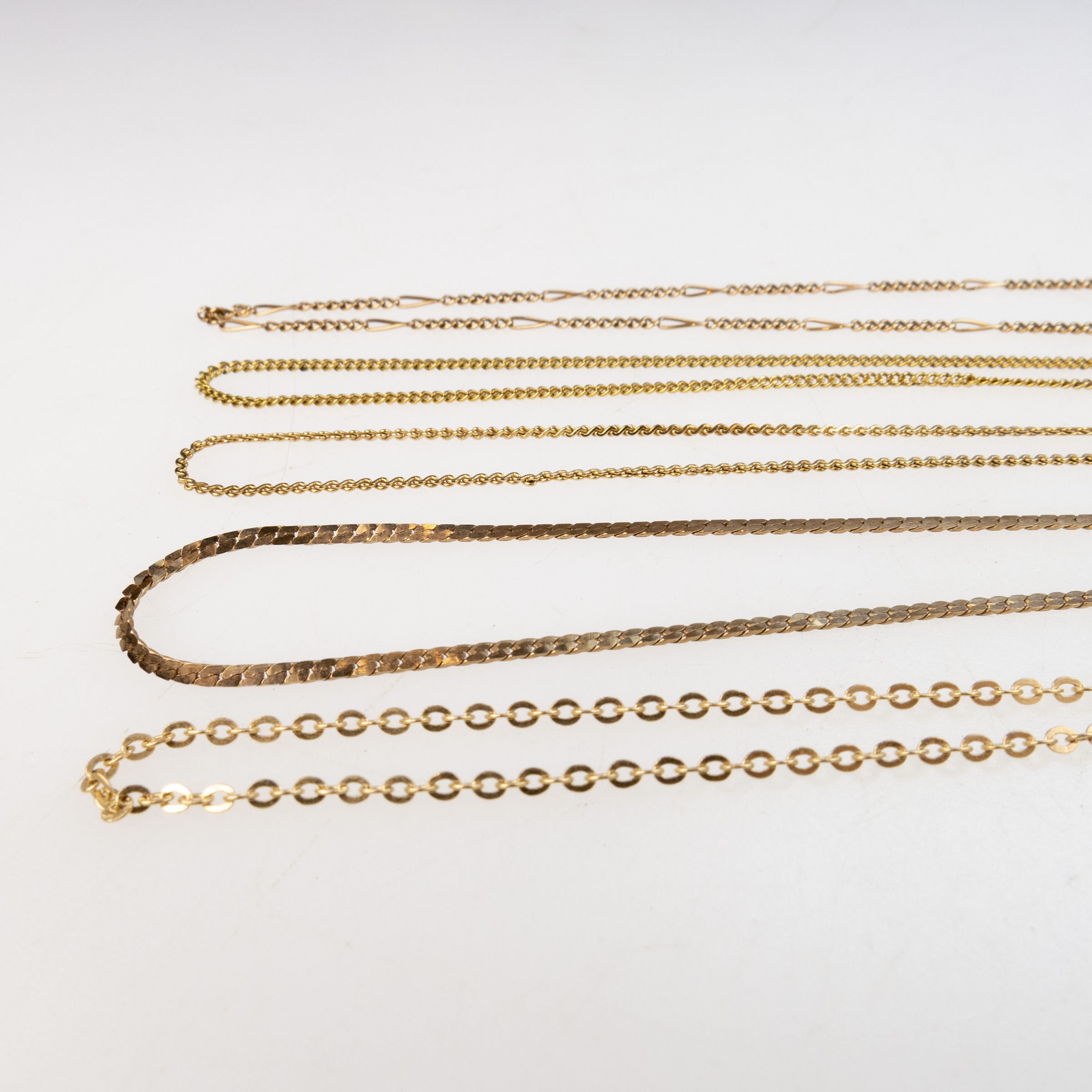 2 x 14k and 3 x 10k Yellow Gold Chains
