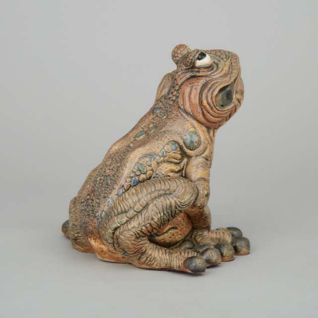 Cobridge Stoneware Model of a Seated Frog, c.2000