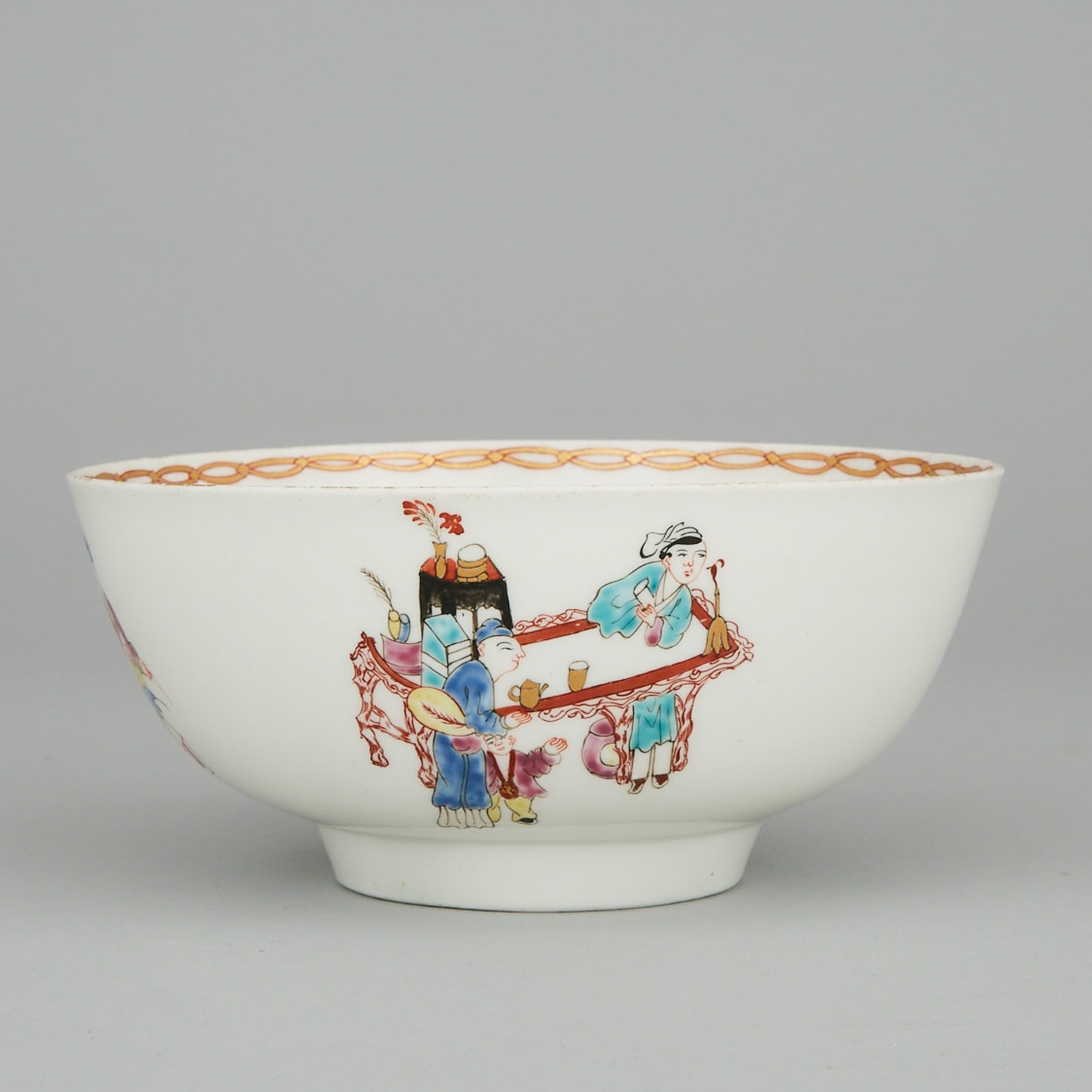 Worcester Chinese Figures Waste Bowl, c.1770