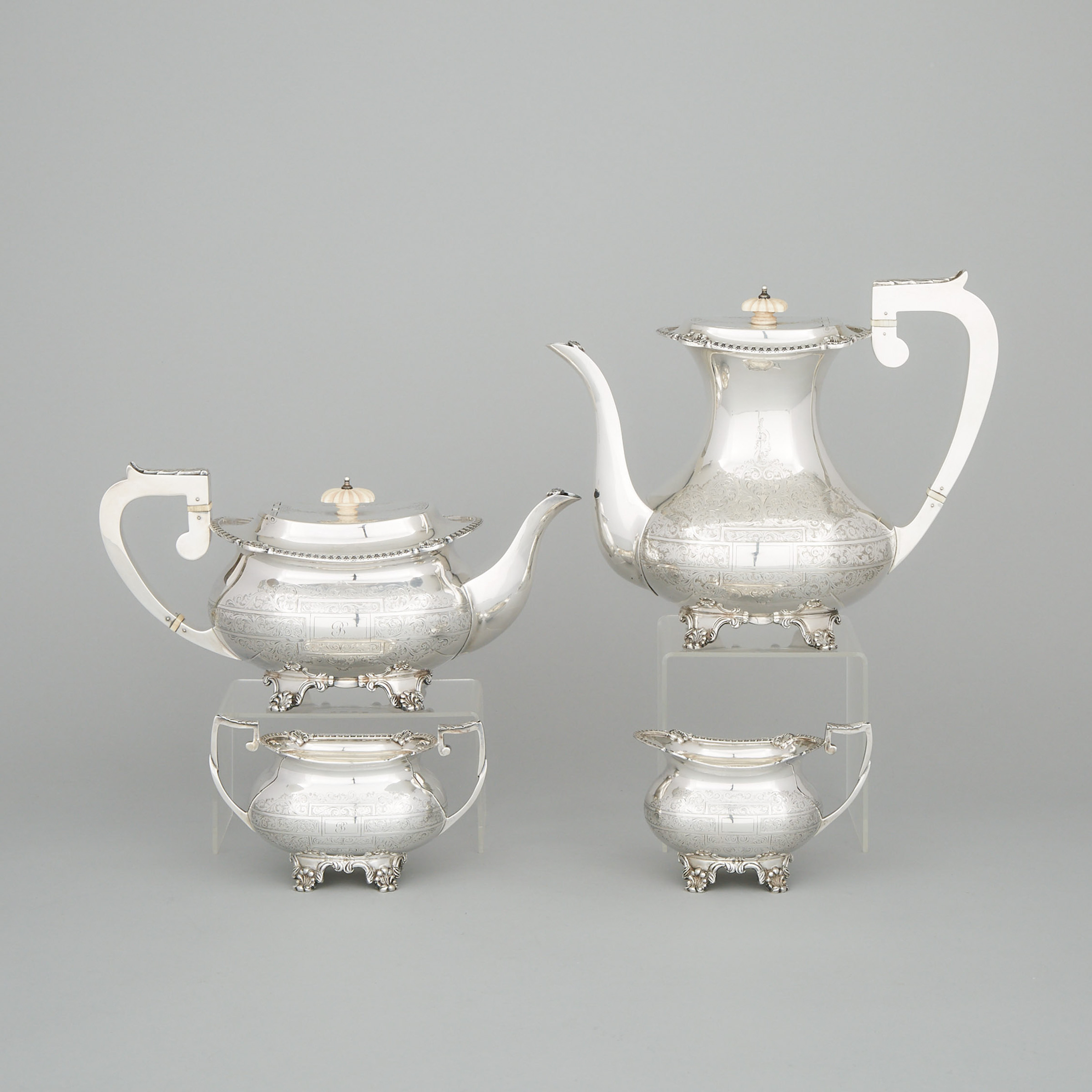 English Silver Tea and Coffee Service, Charles S. Green & Co., Birmingham, 1958