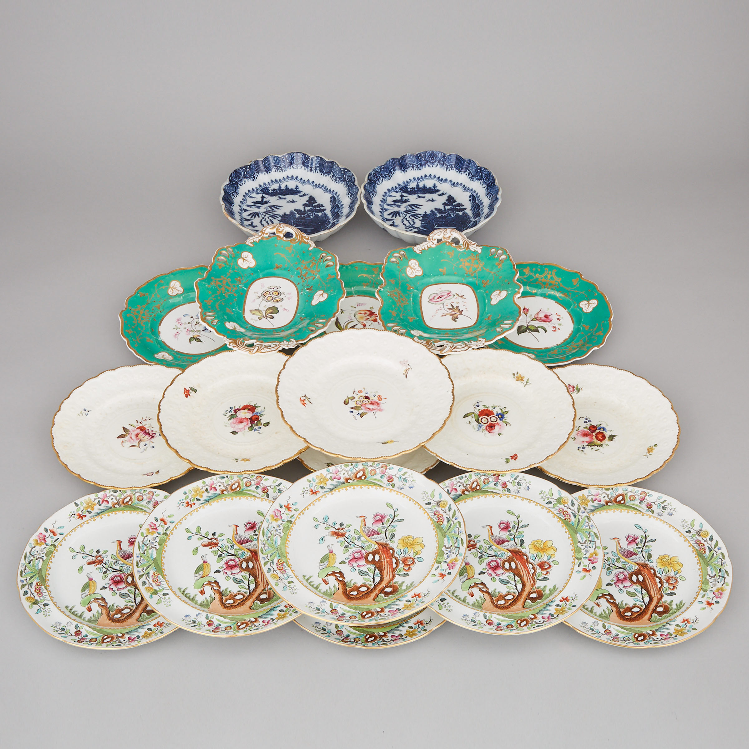 Group of English Porcelain and Pottery Tablewares, 19th century