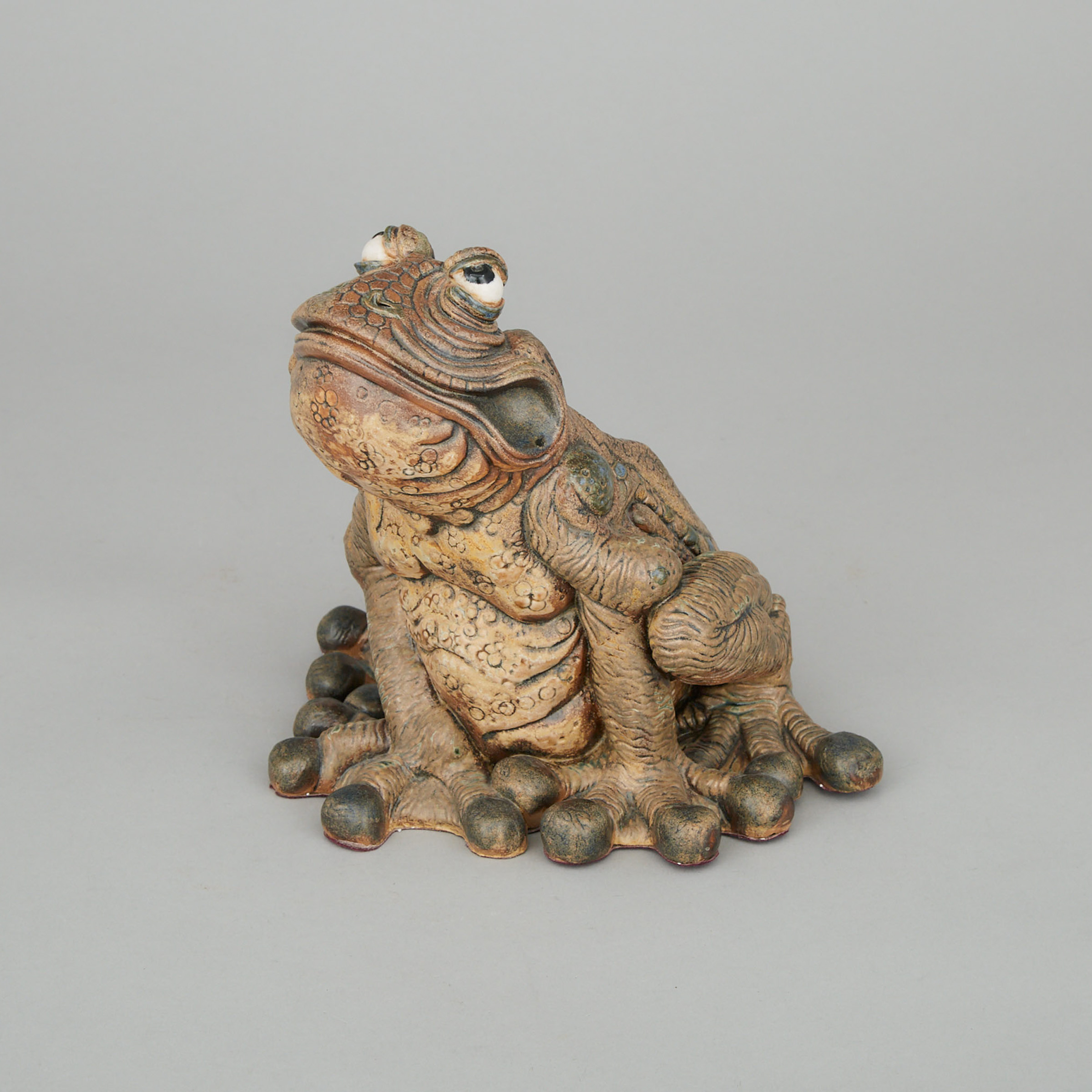 Cobridge Stoneware Model of a Seated Frog, c.2000