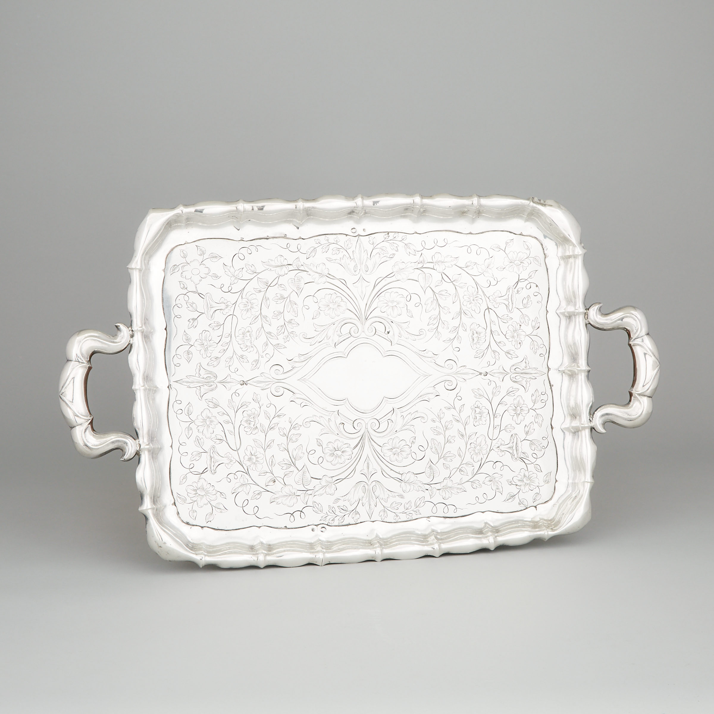 Turkish Silver Two-Handled Tray, c.1900