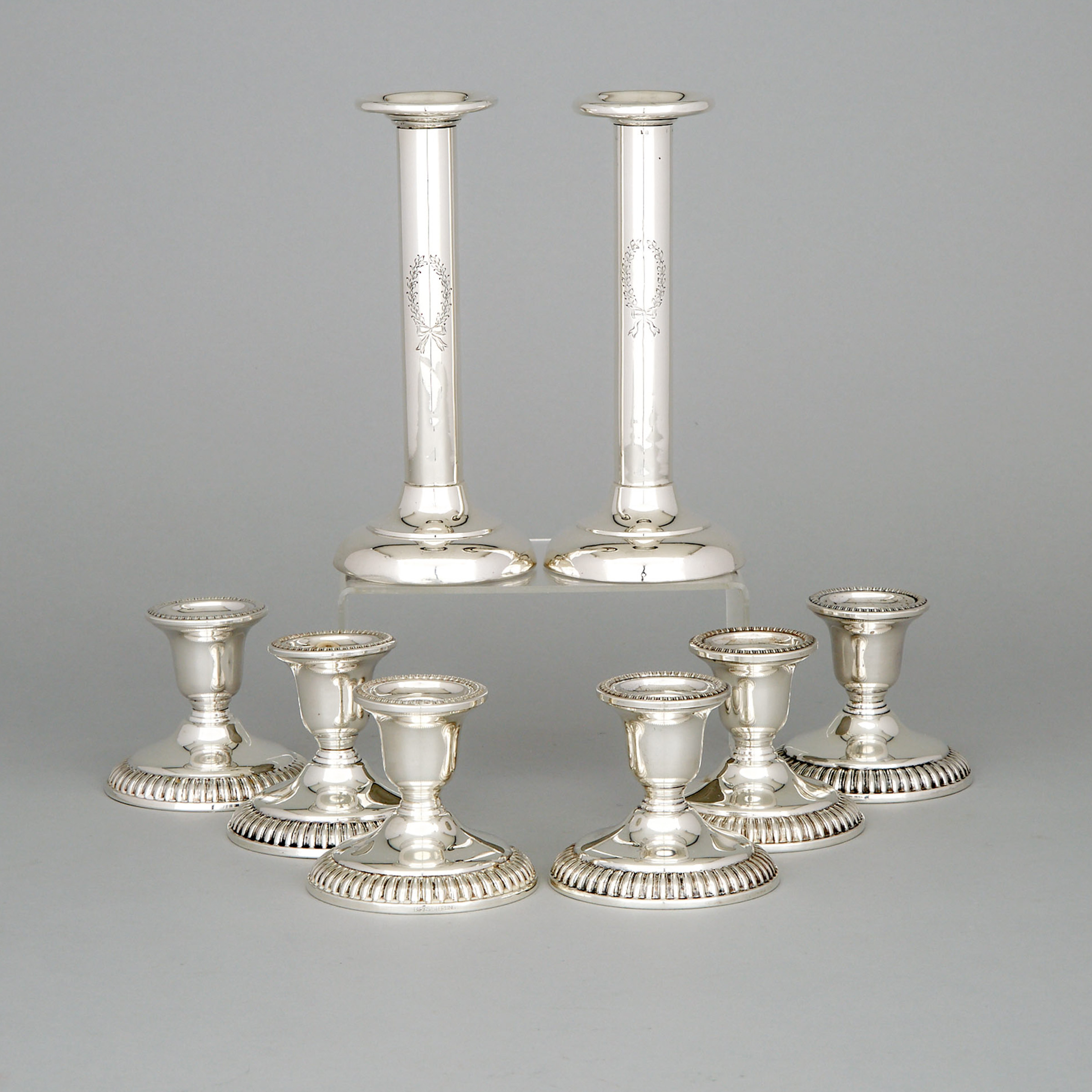 Eight Canadian Silver Candlesticks, Henry Birks & Sons, Montreal, 1904-24