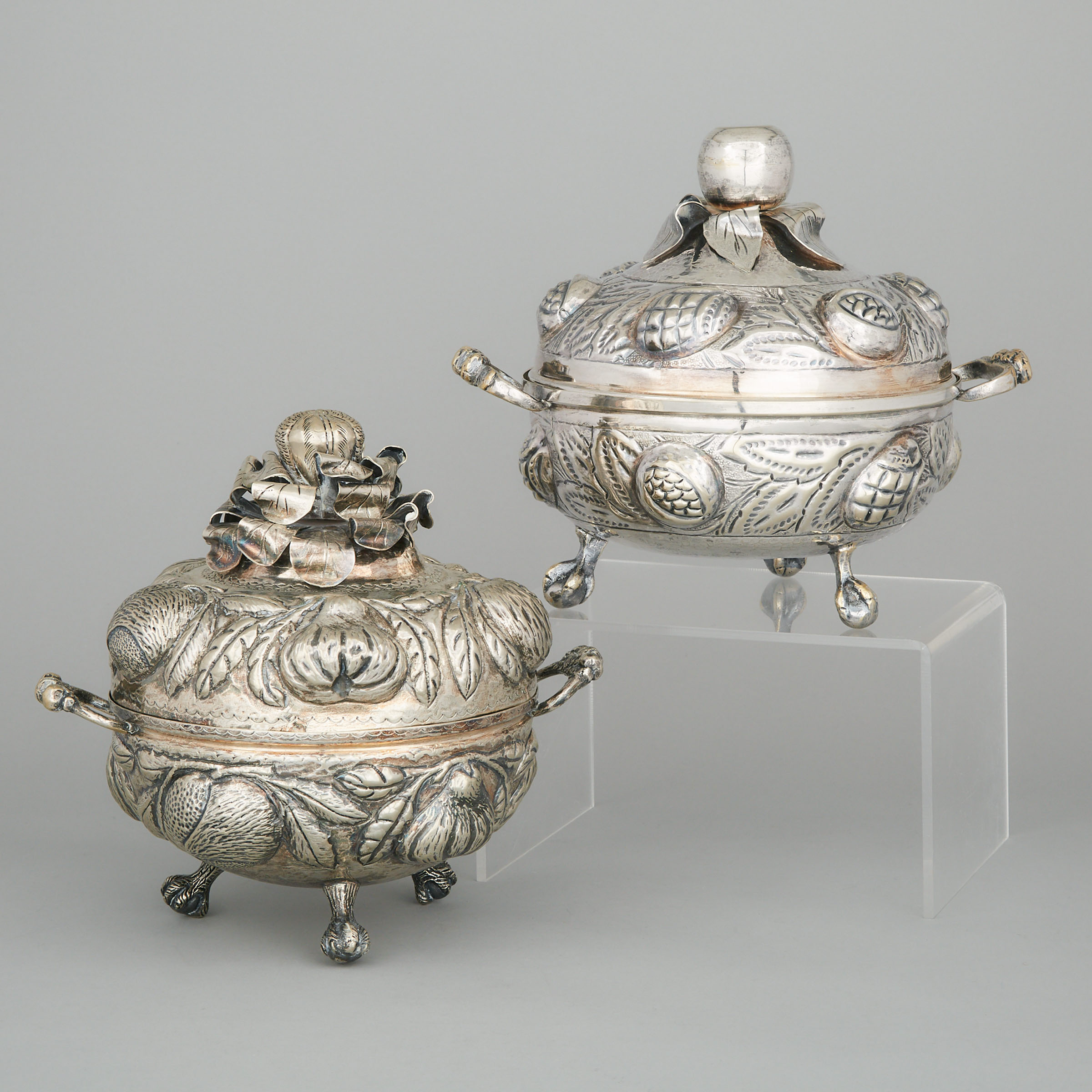 Two South American Silver Plated Two-Handled Tureens, 20th century