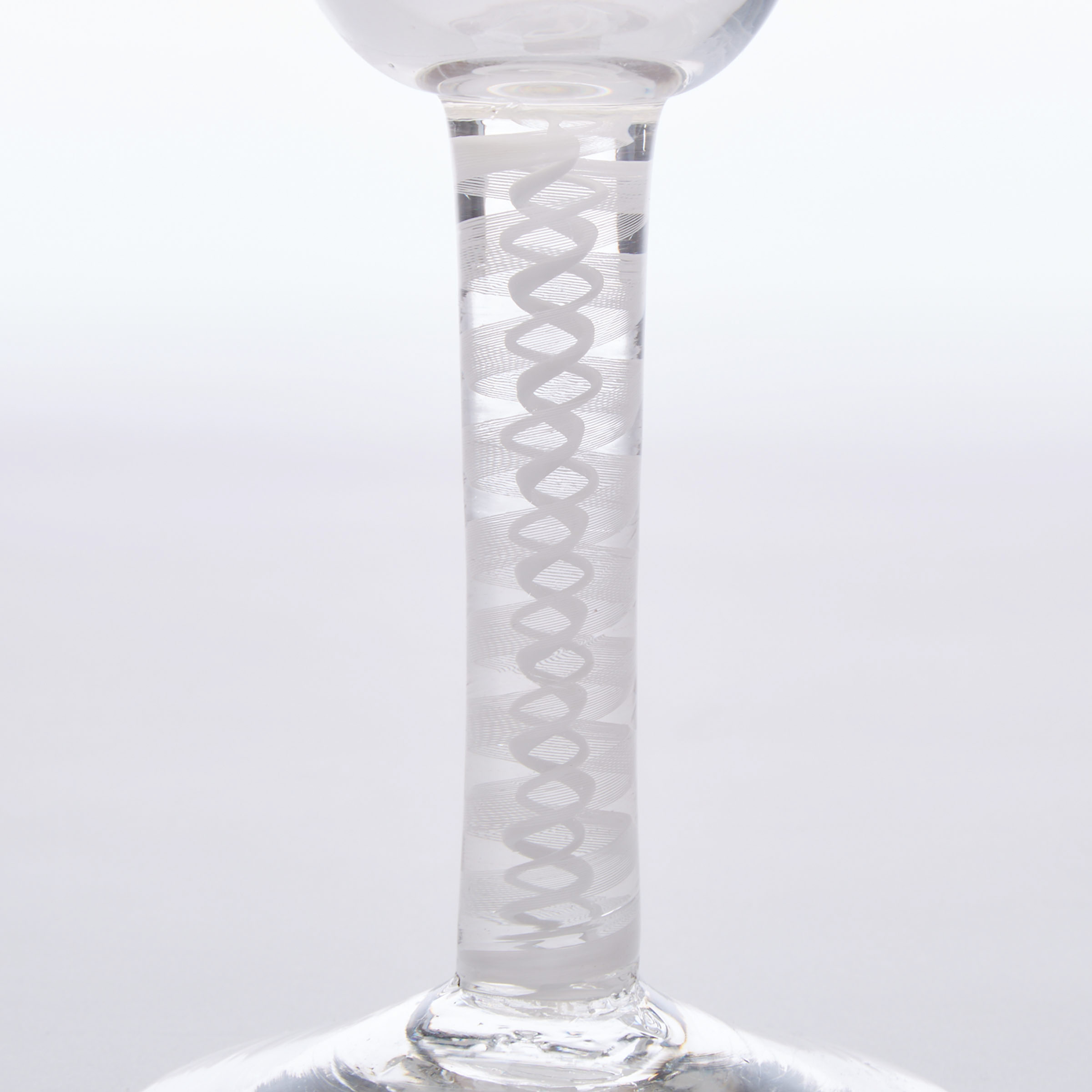English Double Series Opaque Twist Stemmed Glass Goblet, c.1760-70