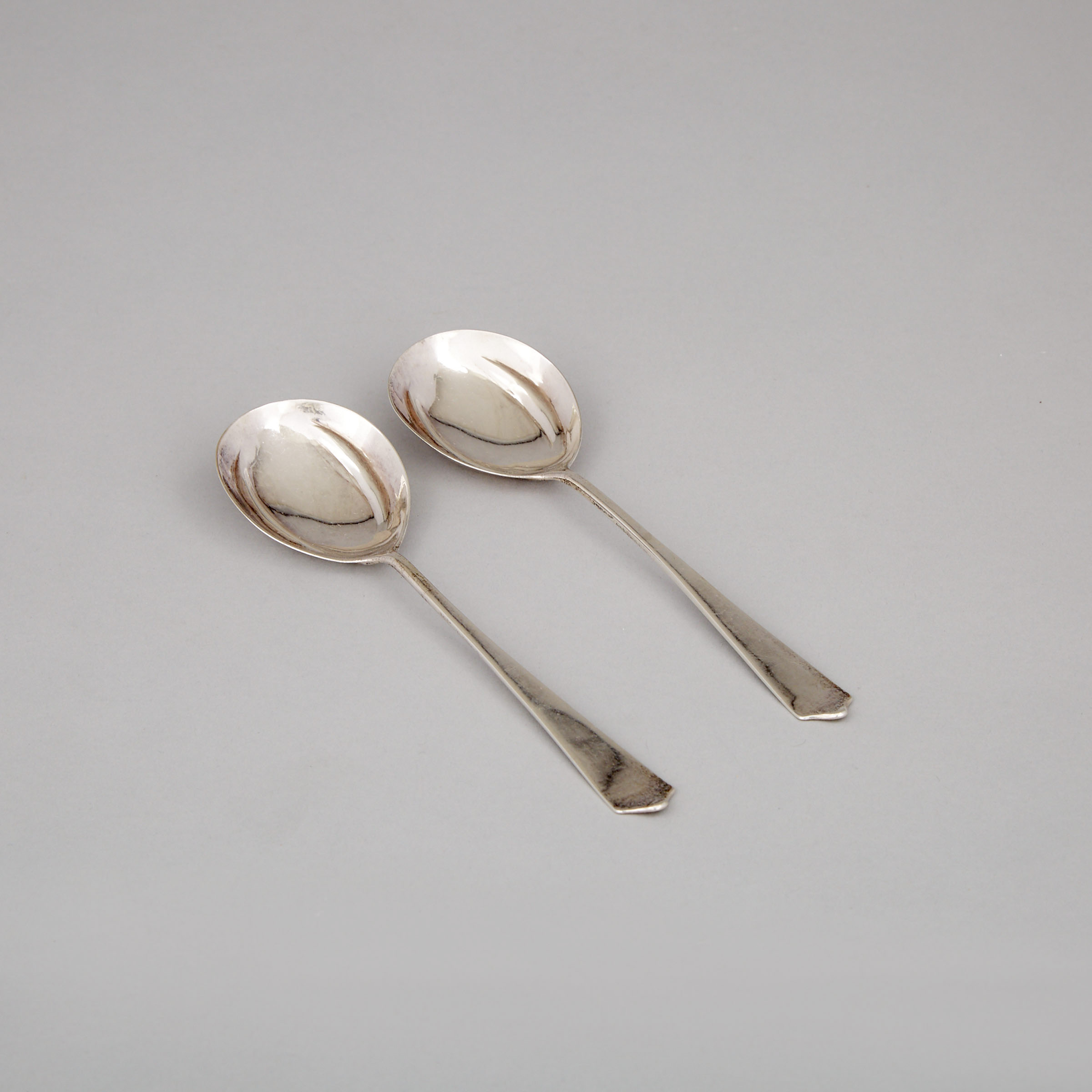 Pair of Scottish Provincial Silver Berry Spoons, Jameson & Naughton, Inverness, 19th century