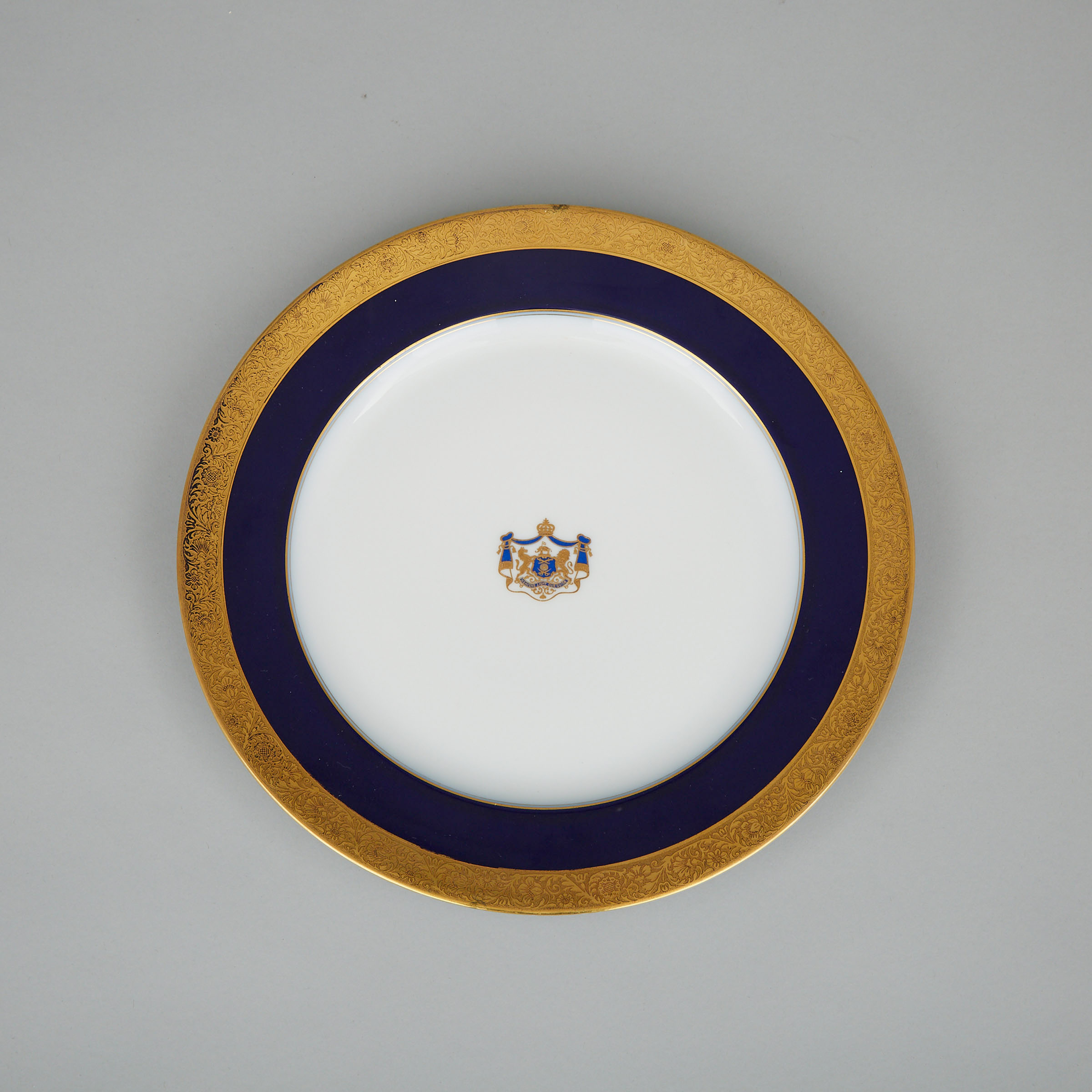 Rosenthal Armorial Service Plate for the Maharaja of Patiala, Yadavindra Singh, mid-20th century