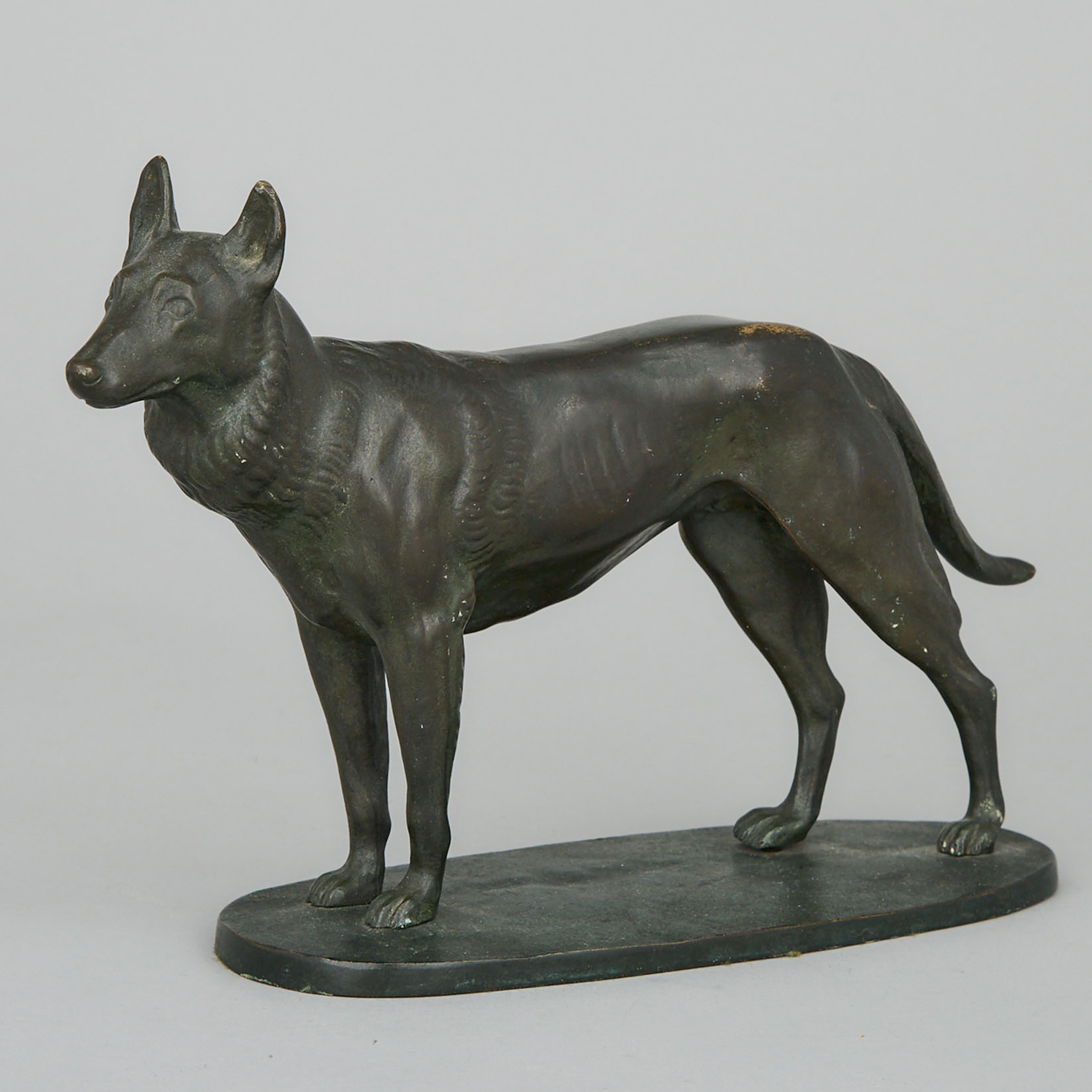 Patinated Bronze Model of a German Shepherd, early 20th century