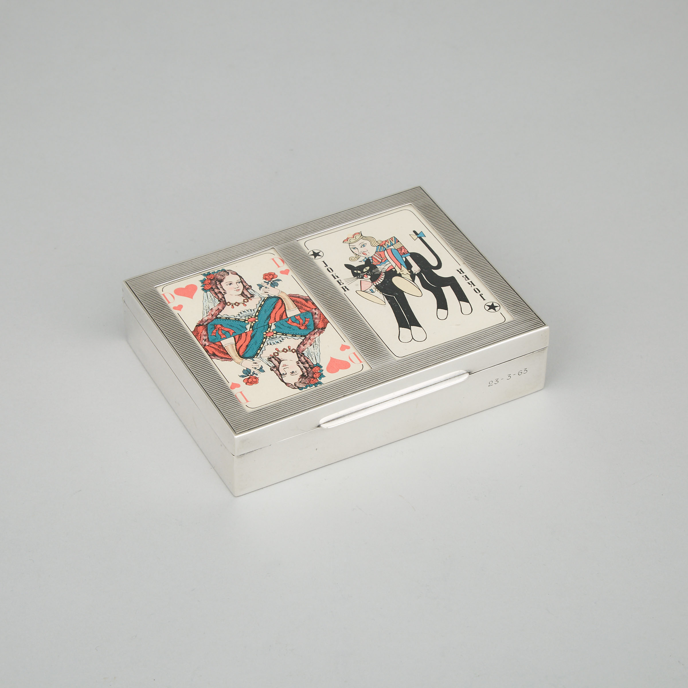 Scandinavian Silver Playing Card Box, c.1963