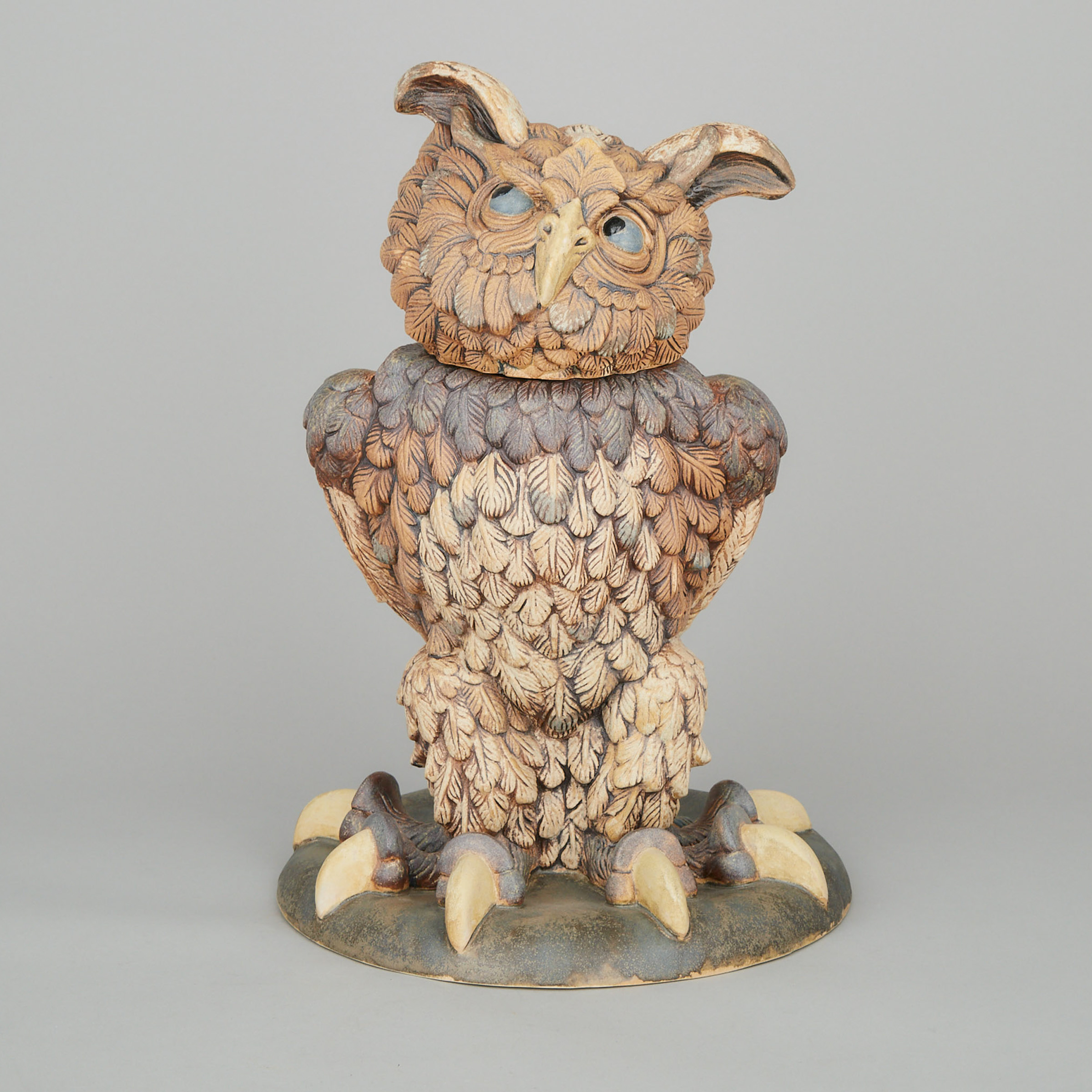 Cobridge Stoneware Large Owl Jar, c.2000