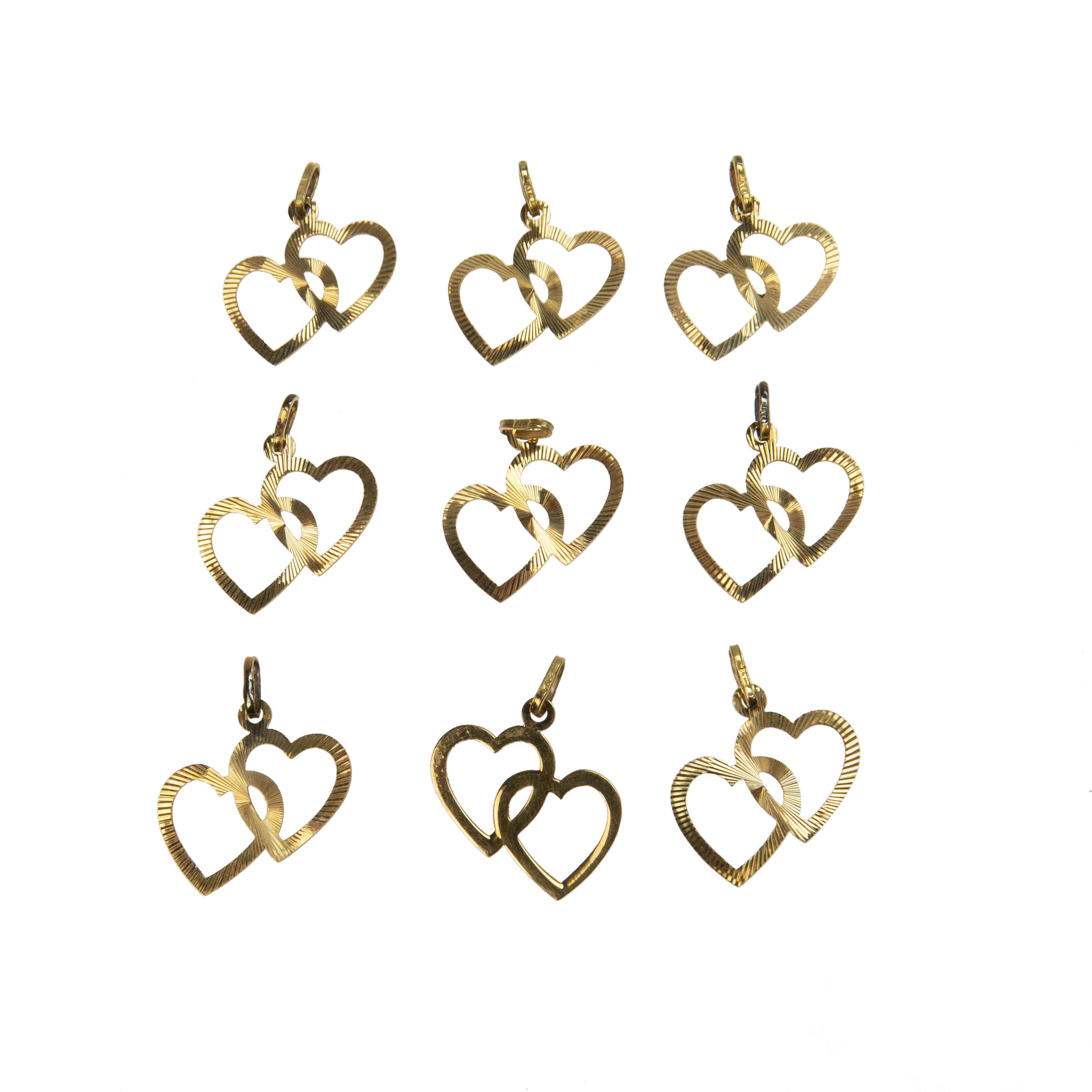 9 X 18K Yellow Gold Charms