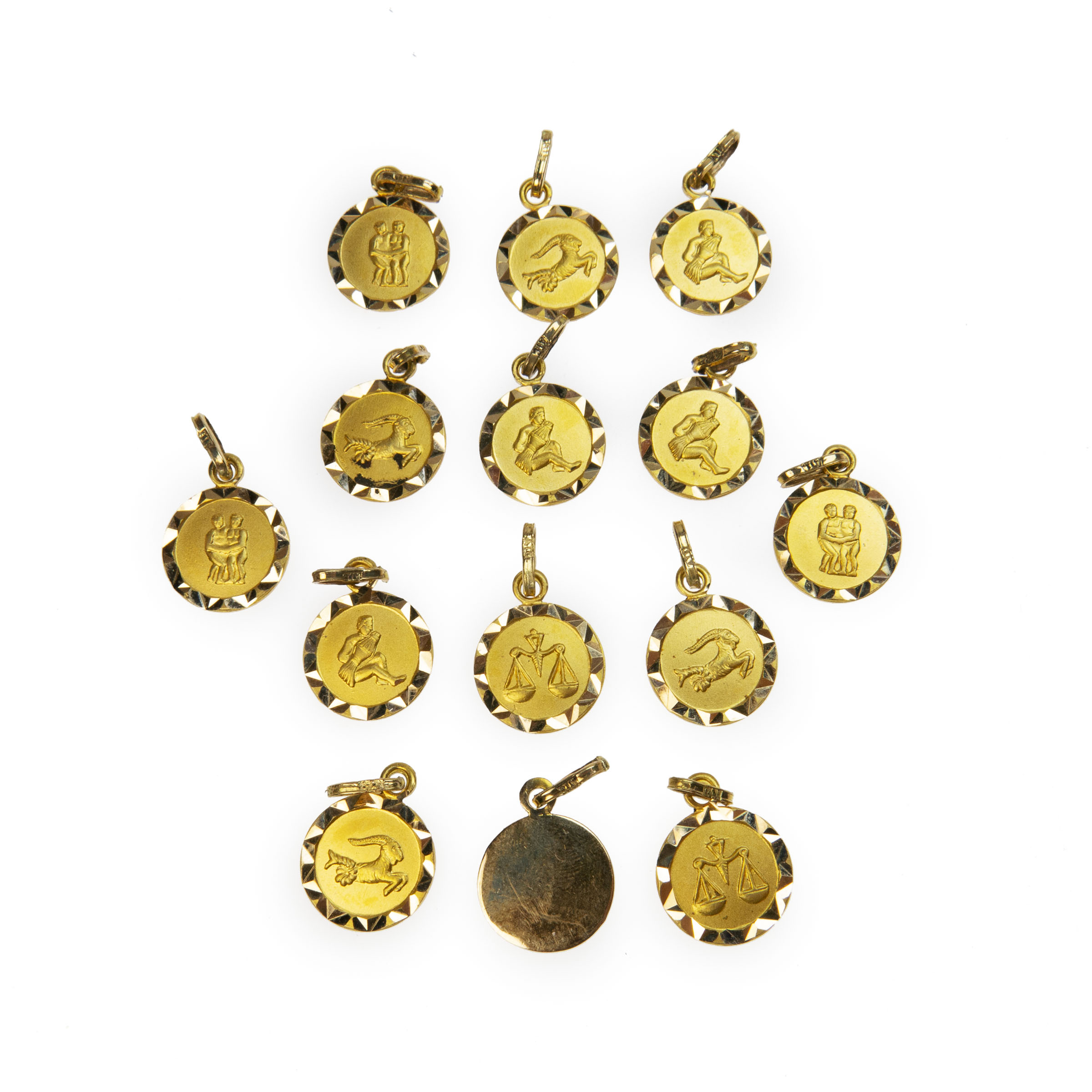 14 X 18K Yellow Gold Charms
