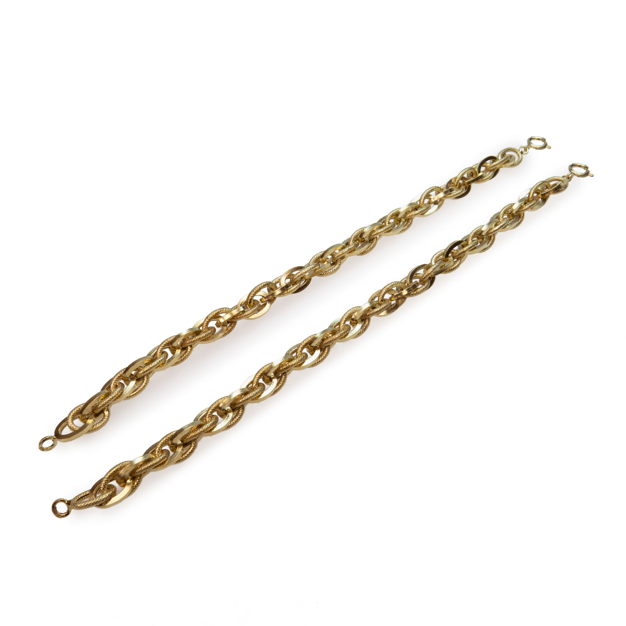 2 x 14K Yellow Gold Link Bracelets