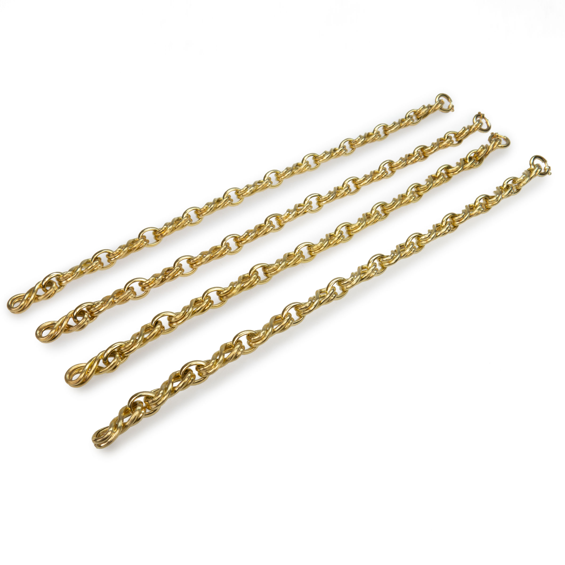 4 X 18K Yellow Gold Link Bracelets