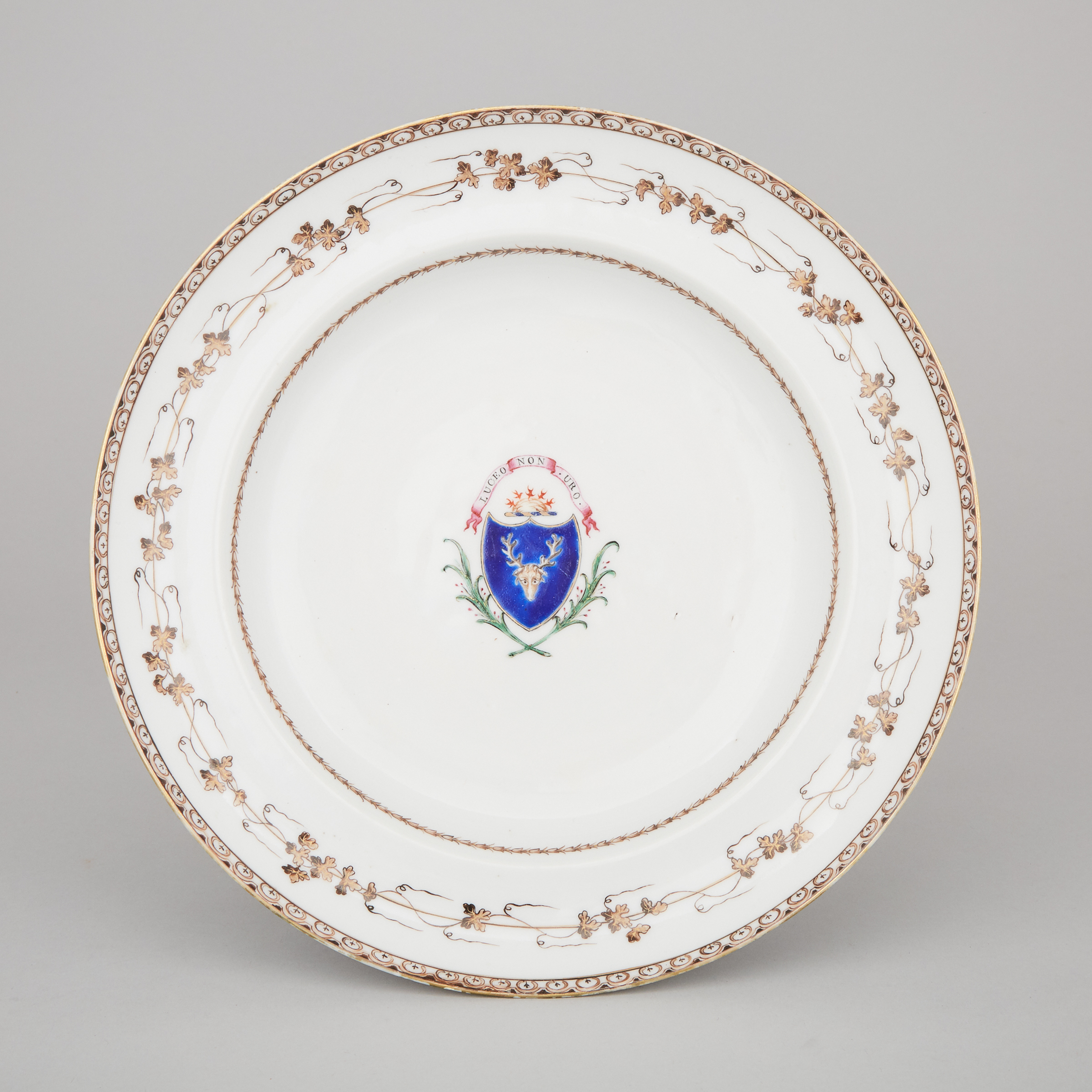 Chinese Export Porcelain Armorial Soup Plate, c.1800