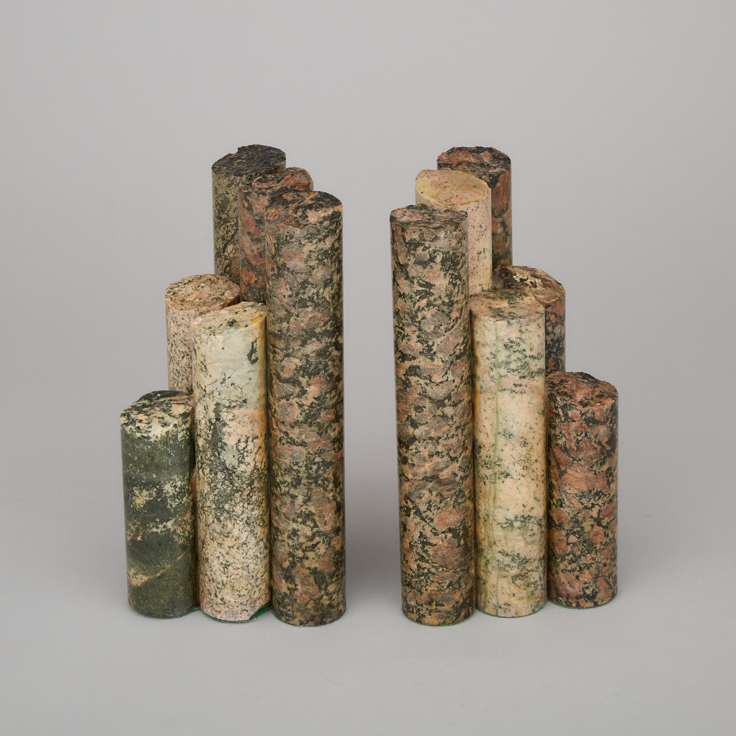 Pair of Canadian Shield Core Sample Bookends, mid 20th century
