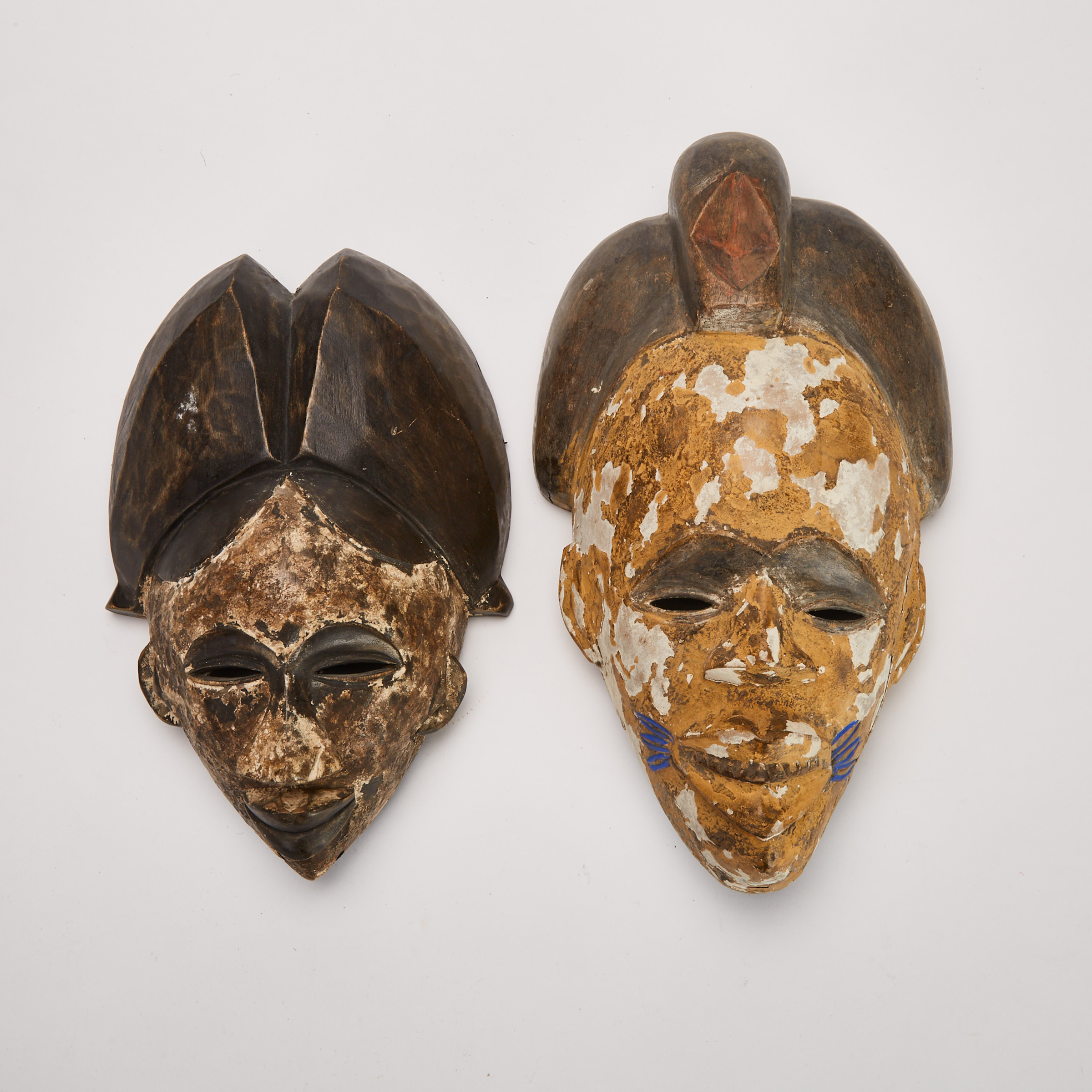 Two Punu Masks, Gabon, Central Africa