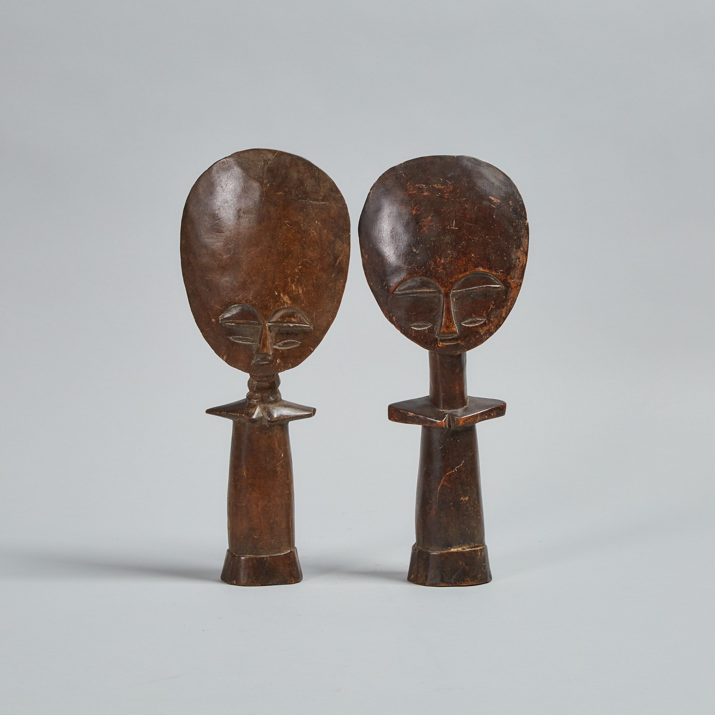 Two Ashanti Akuaba (fertiliy) Dolls, Ghana, West Africa