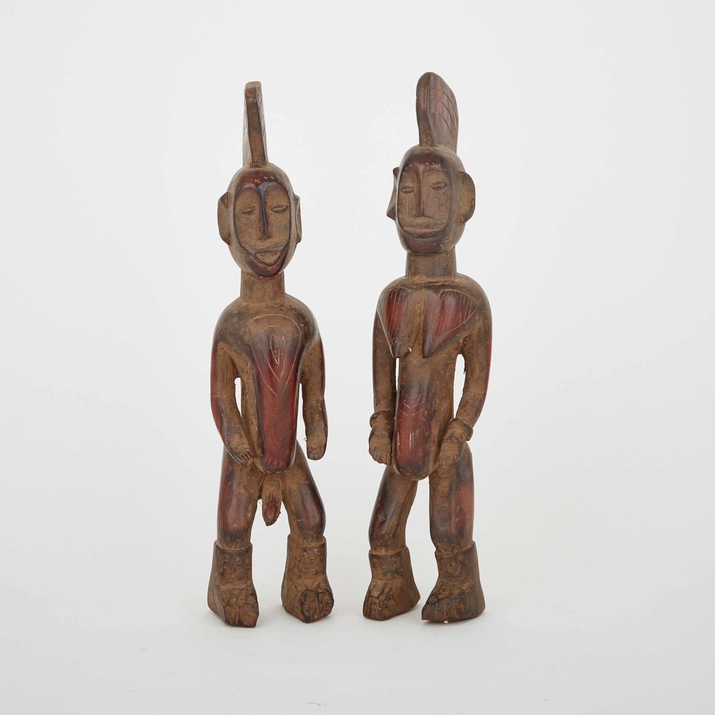 A Pair of Mossi Male and Female Figures, Central Africa
