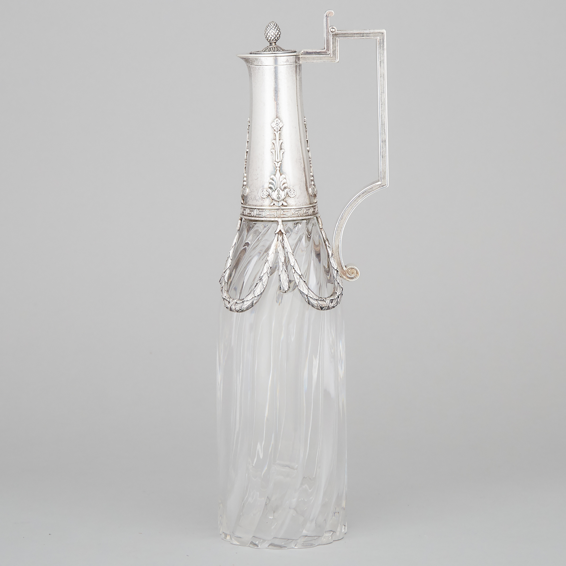 Russian Silver Mounted Cut Glass Wine Jug, Karl Fabergé, Moscow, 1899-1908
