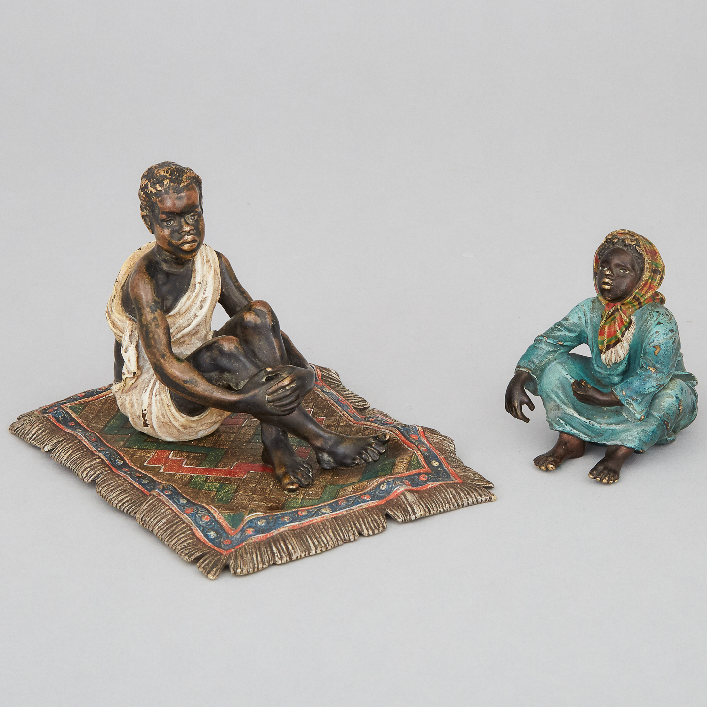 Two Franz Bergman Cold Painted Bronze Figures of Moorish Children, 19th century