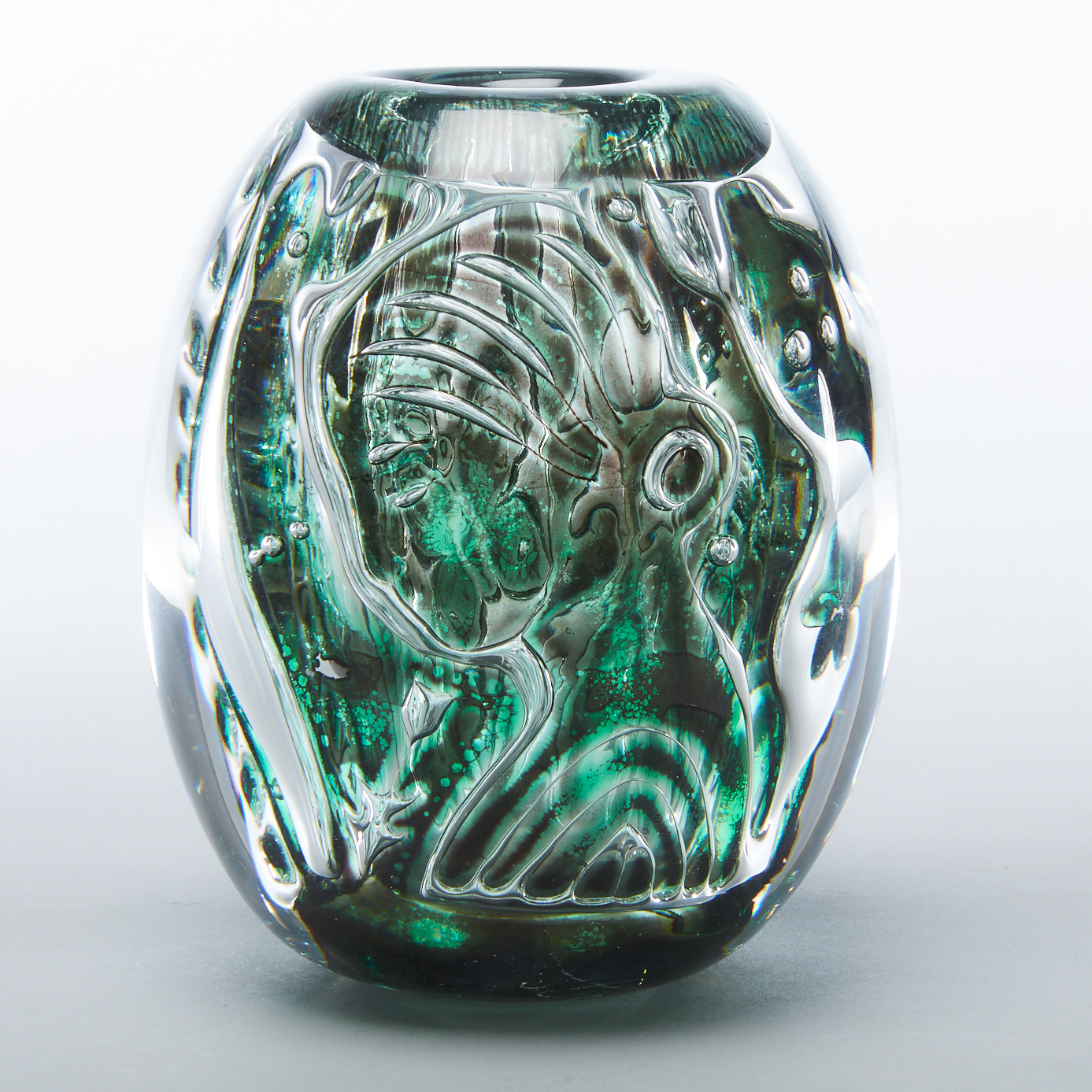 Orrefors 'Ariel' Glass Vase, Edvin Öhrström, 1950