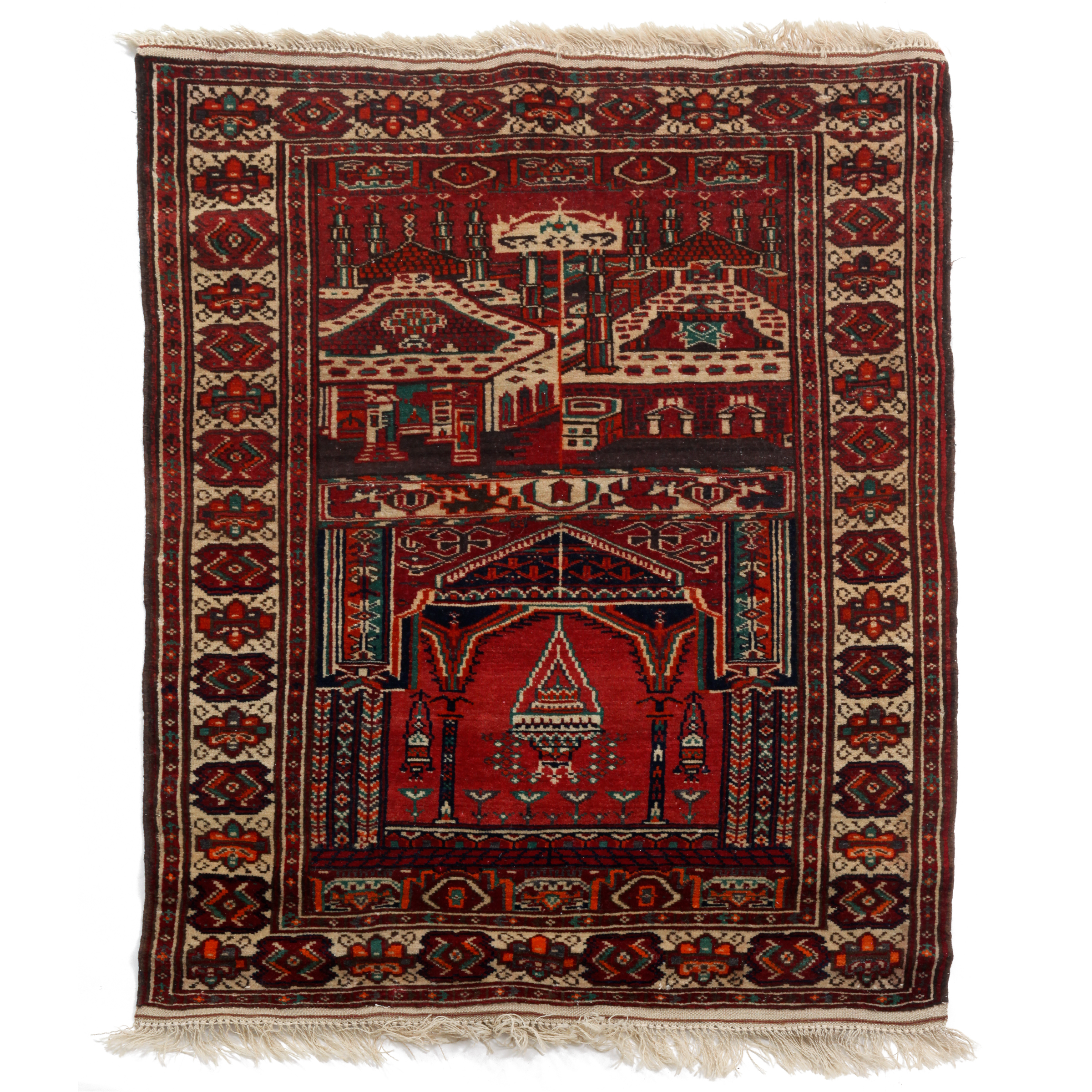 Turkoman Prayer Rug, Central Asia, mid to late 20th century