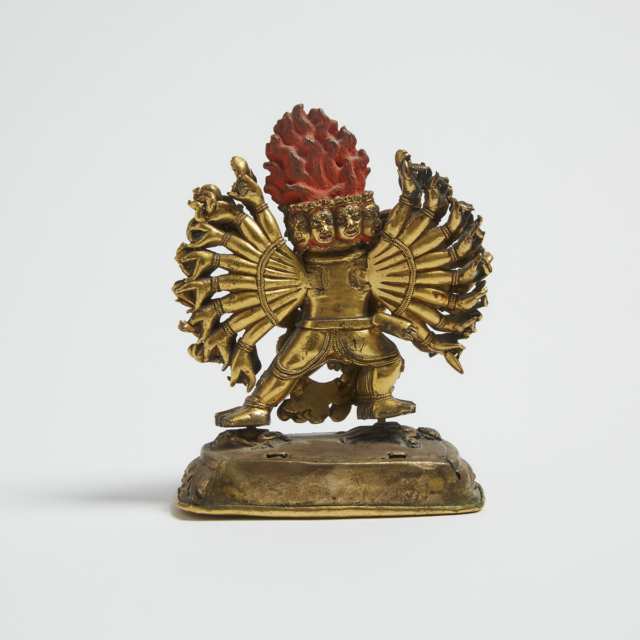 A Gilt Bronze Figure of Vajrabhairava, Tibet, 18th/19th Century