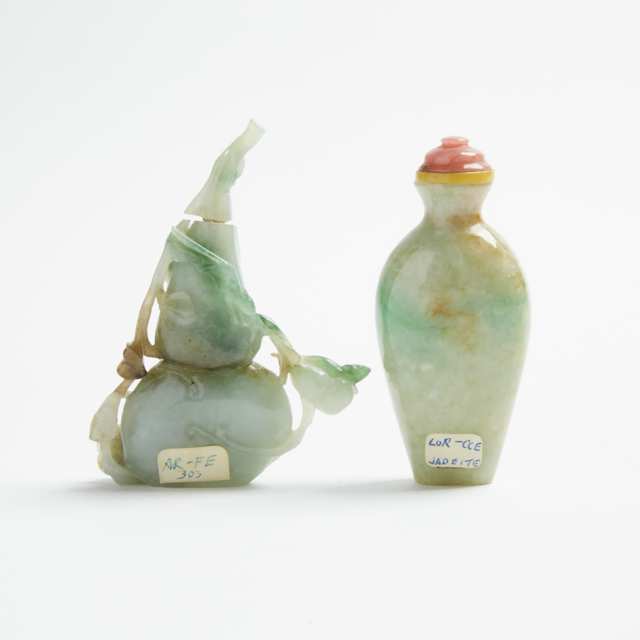 Two Jadeite Snuff Bottles, 19th/20th Century