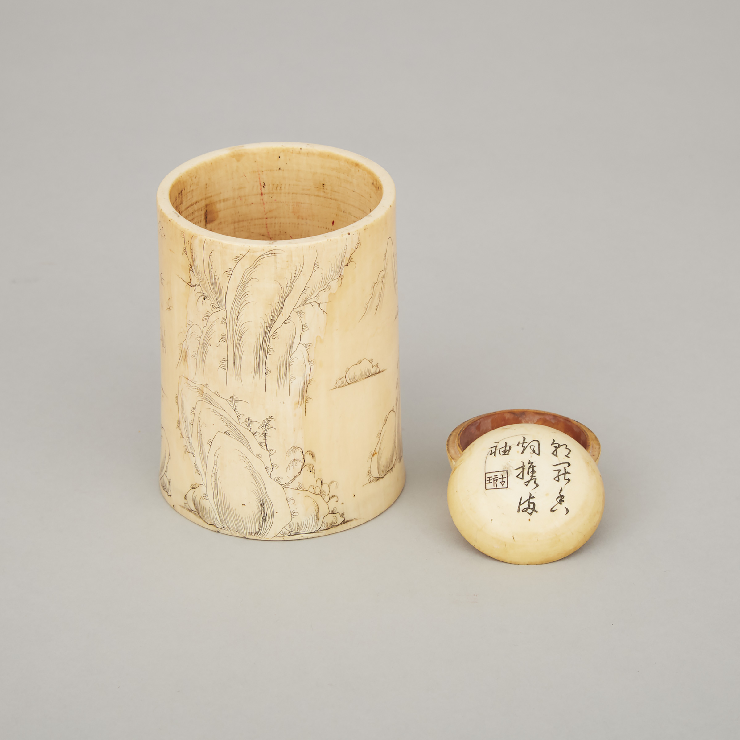 Two Chinese Ivory Carved Scholar's Objects, Qing Dynasty/Republic Period