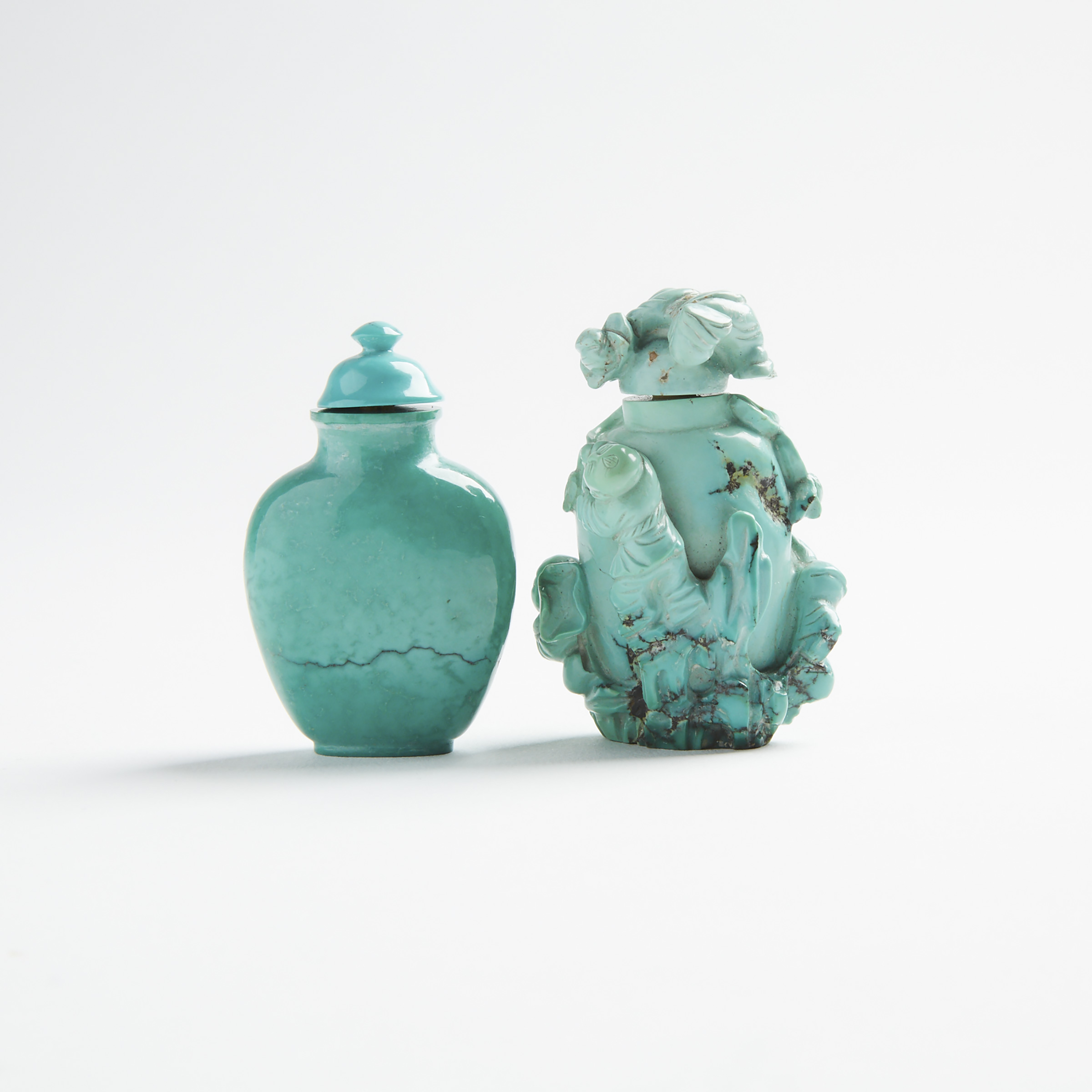 Two Turquoise Snuff Bottles, 19th/20th Century