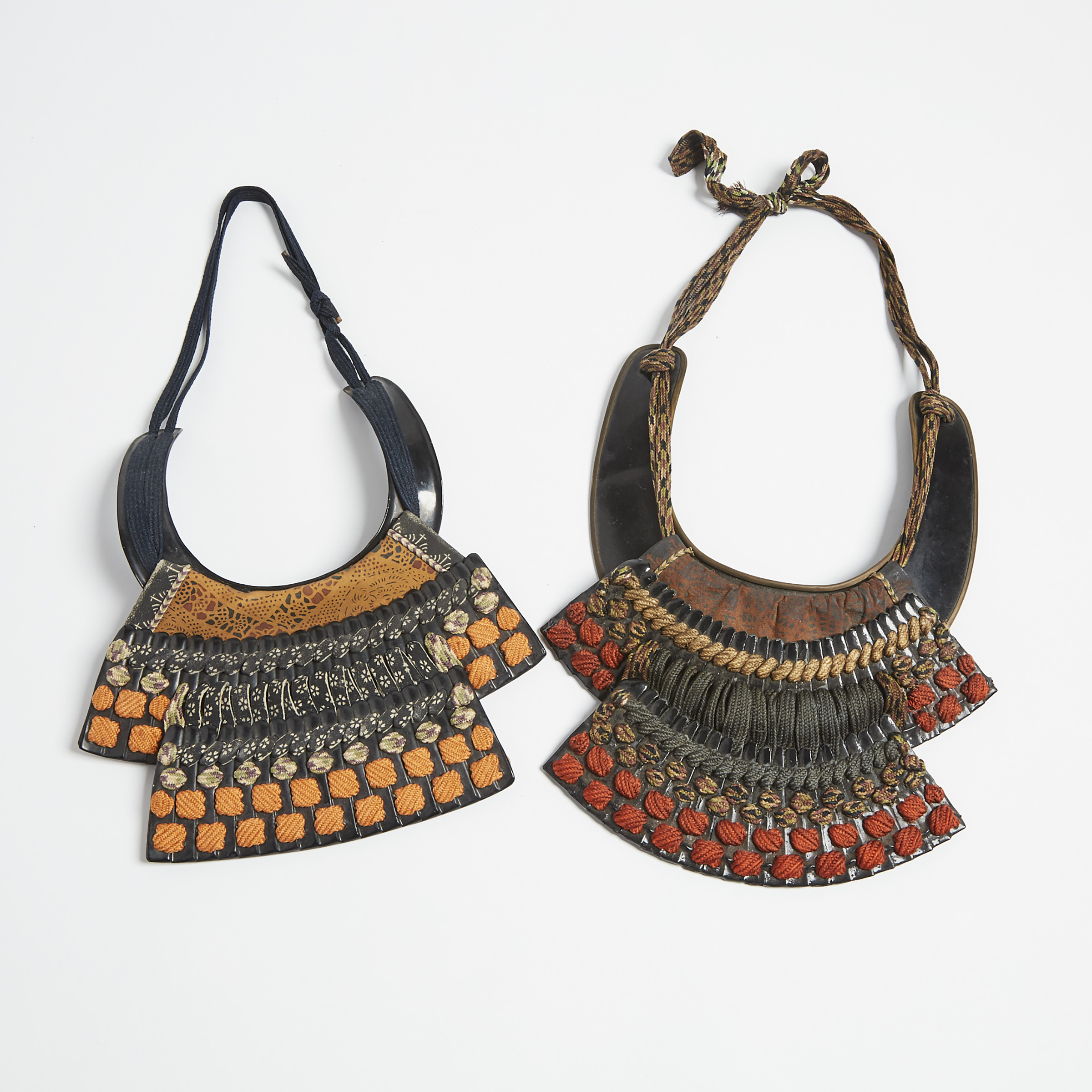 Two Nodowa Armour Neck Guards, Meiji Period and Later