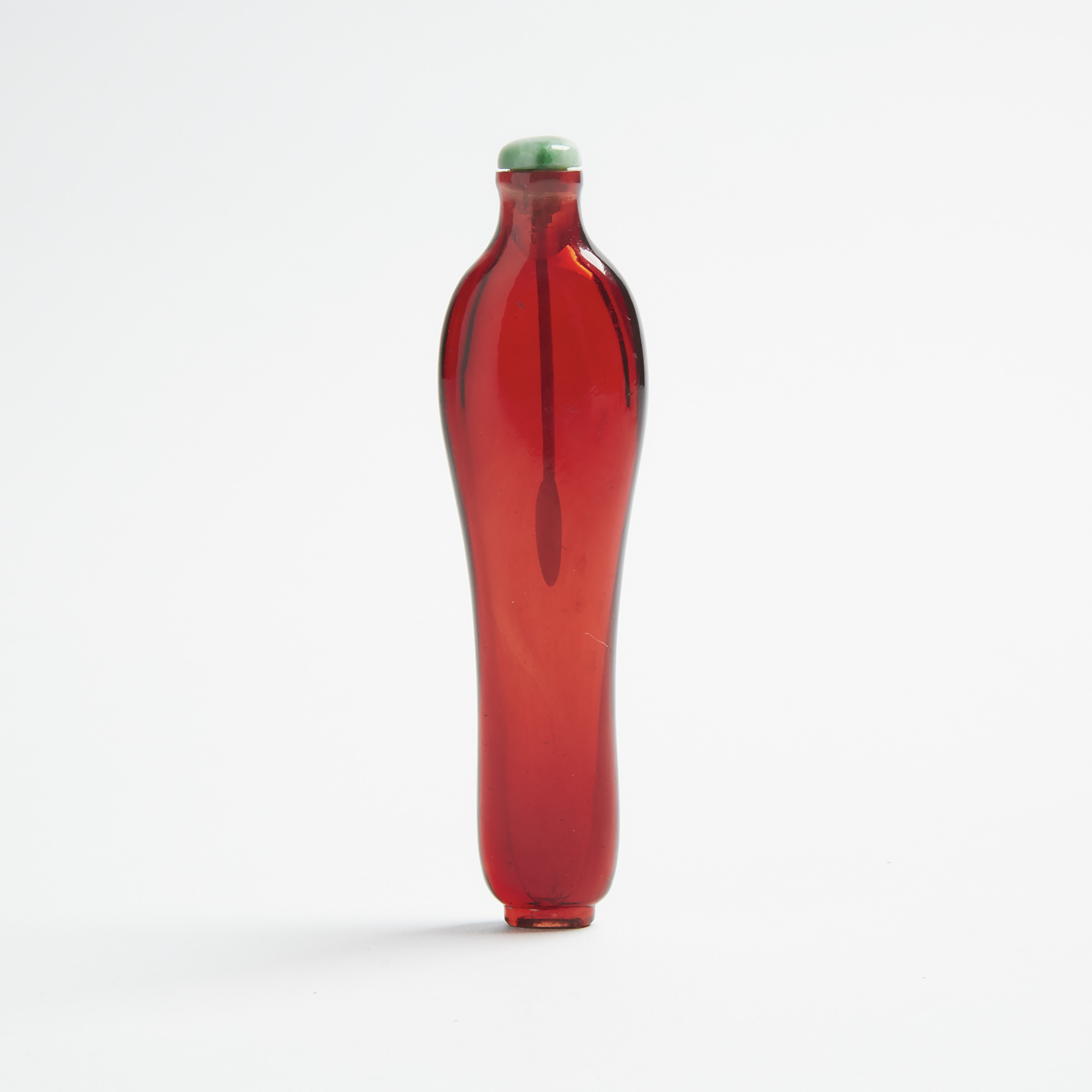 An Elongated Red Glass Snuff Bottle, 19th Century
