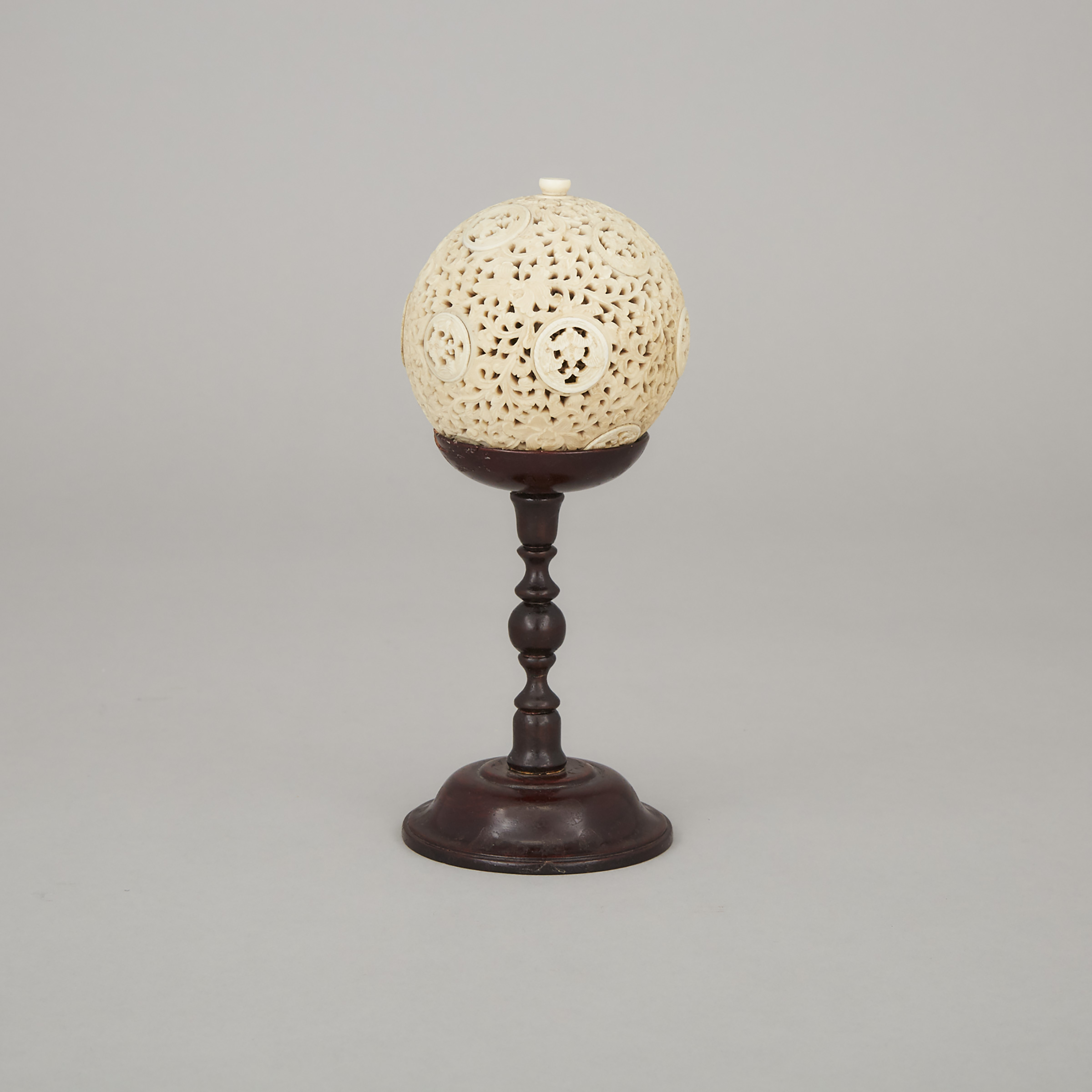 A Chinese Pierced Ivory Puzzle Ball, 18th/19th Century